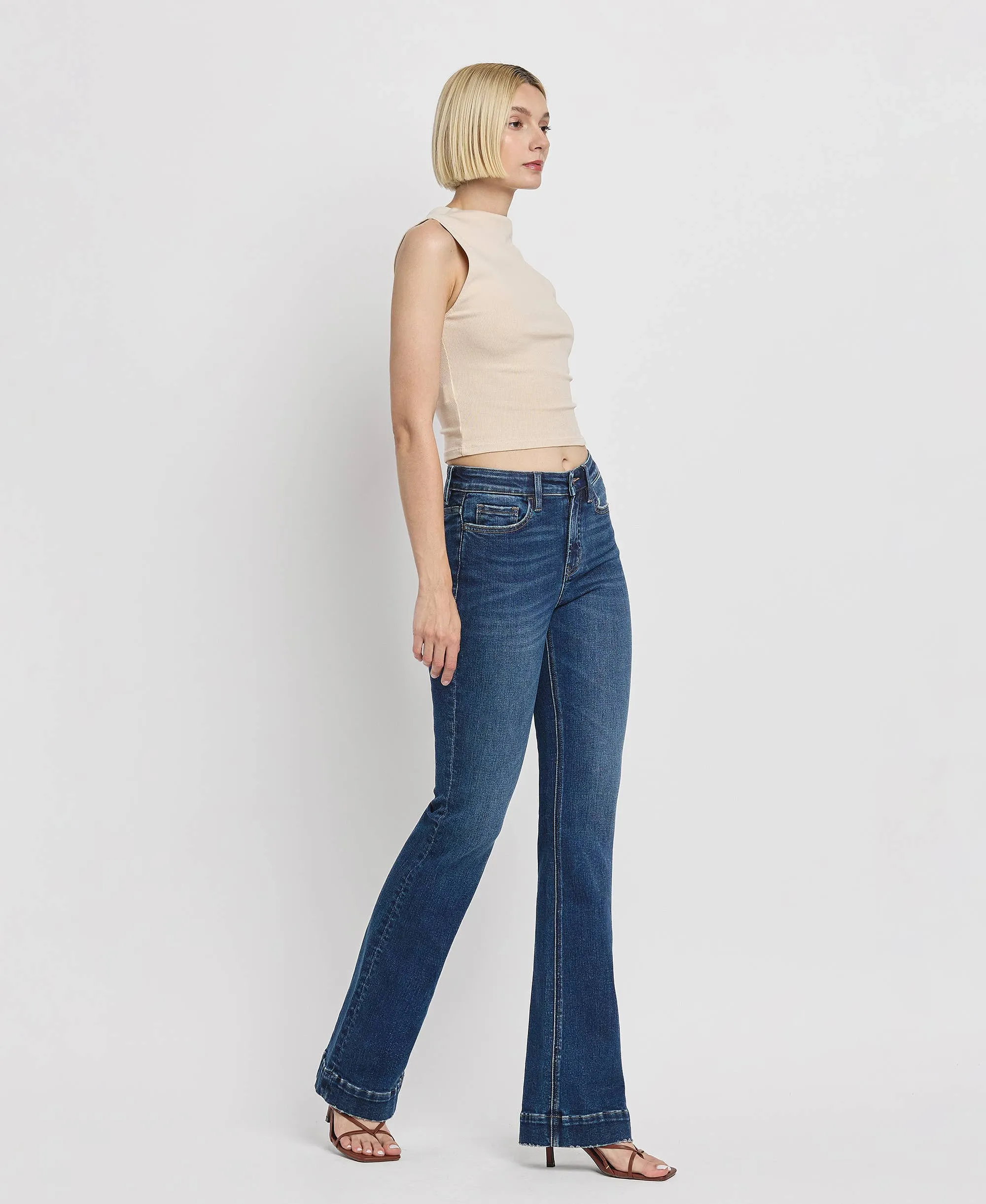 VERVET High Rise Trouser Hem Bootcut Jeans T6501