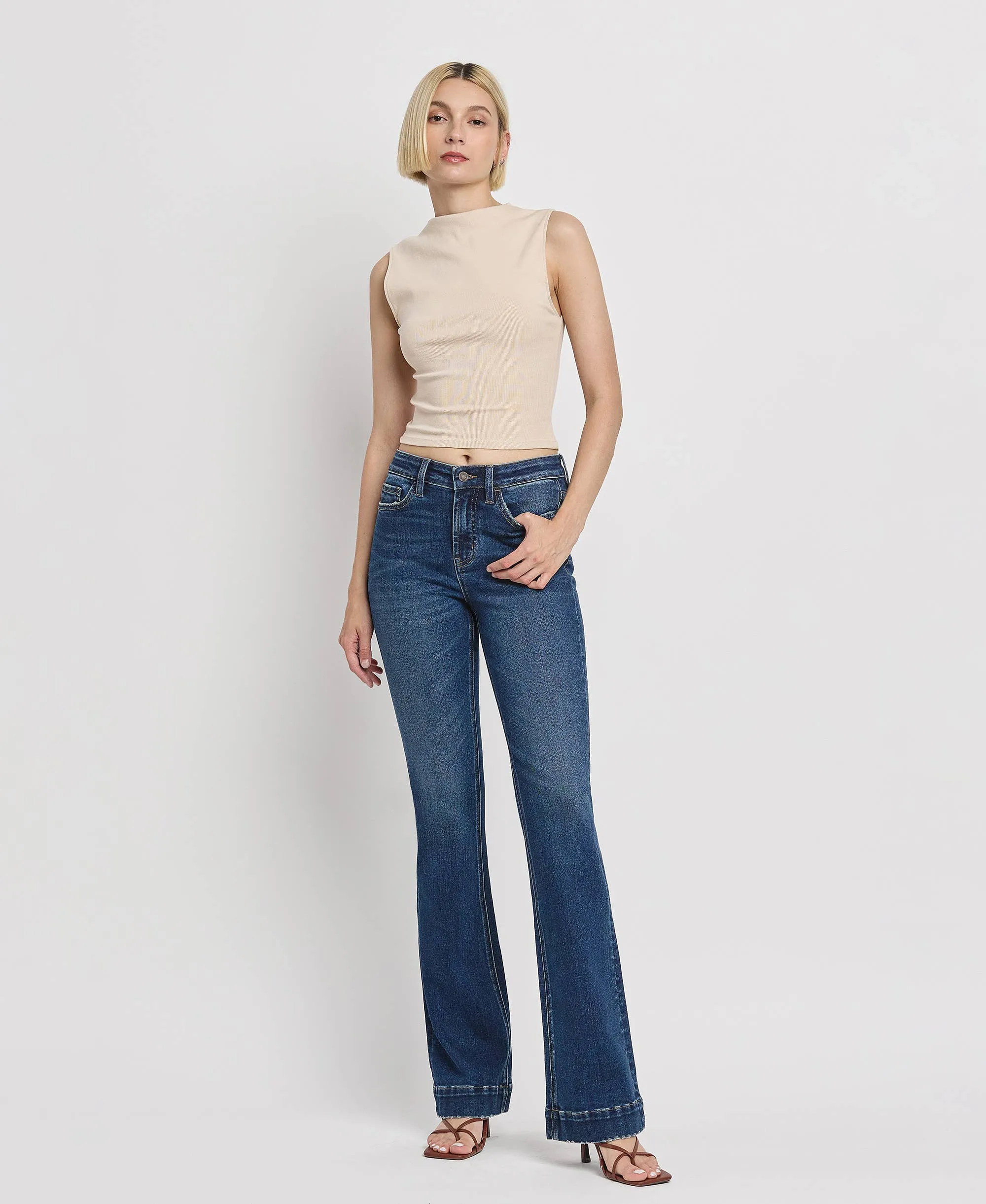VERVET High Rise Trouser Hem Bootcut Jeans T6501