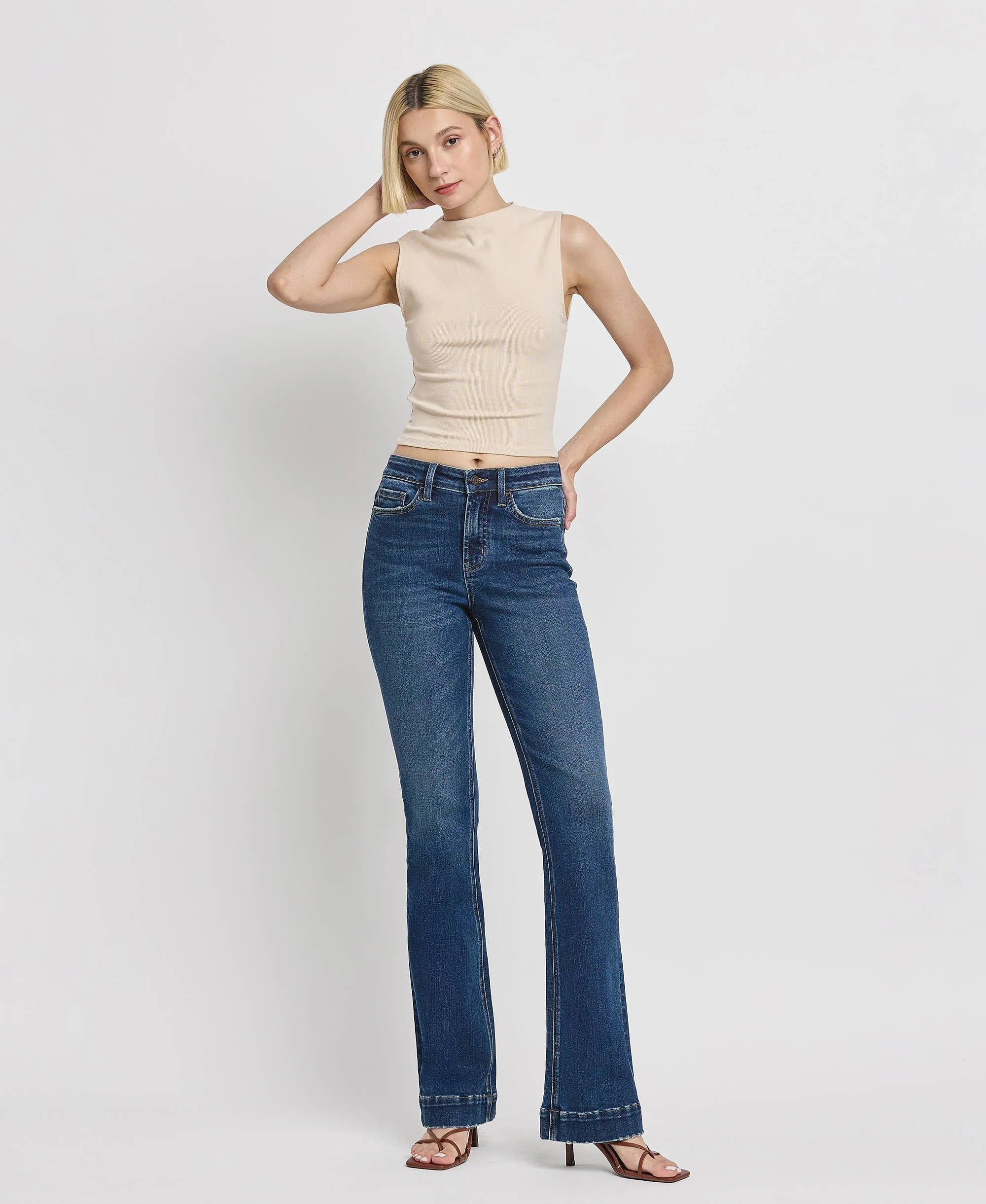 VERVET High Rise Trouser Hem Bootcut Jeans T6501