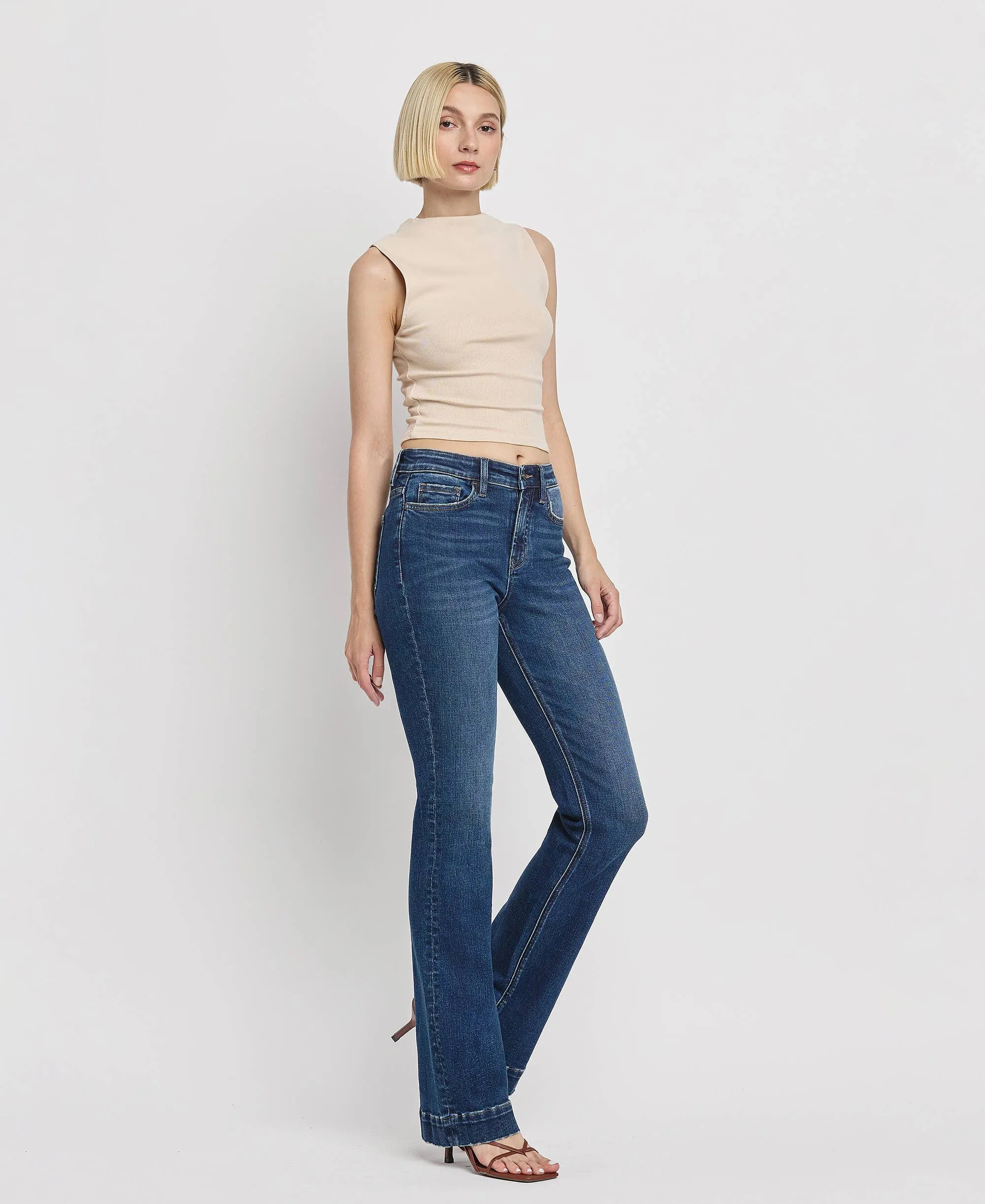 VERVET High Rise Trouser Hem Bootcut Jeans T6501