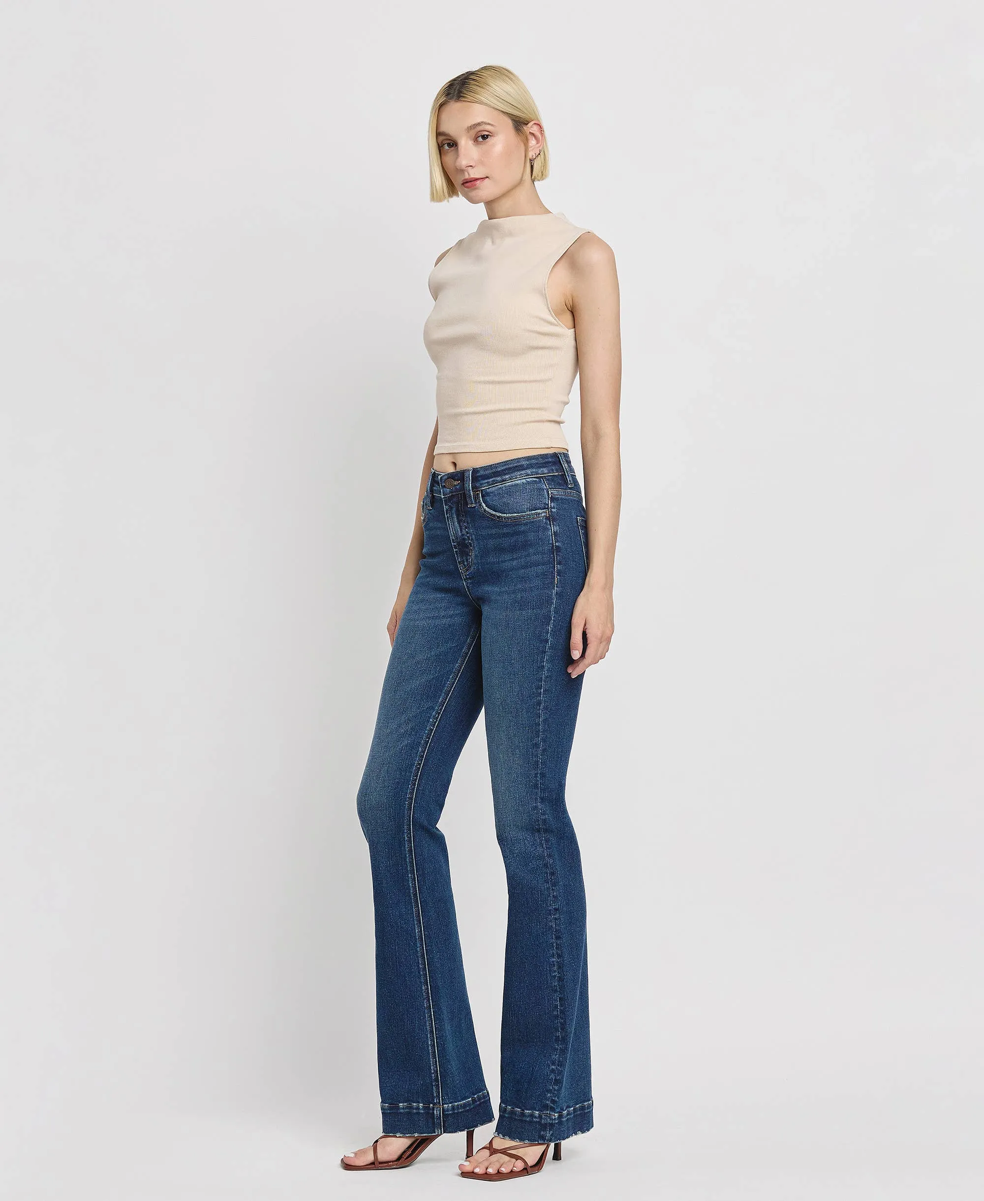 VERVET High Rise Trouser Hem Bootcut Jeans T6501