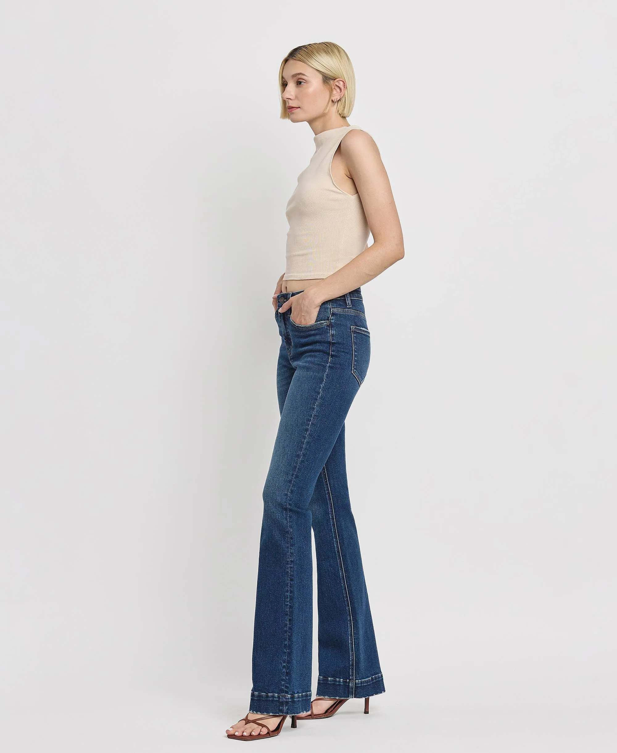 VERVET High Rise Trouser Hem Bootcut Jeans T6501