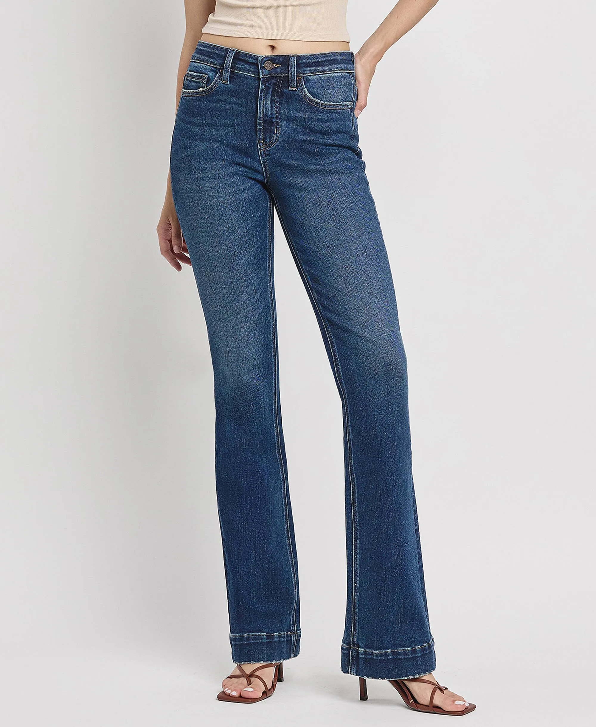 VERVET High Rise Trouser Hem Bootcut Jeans T6501