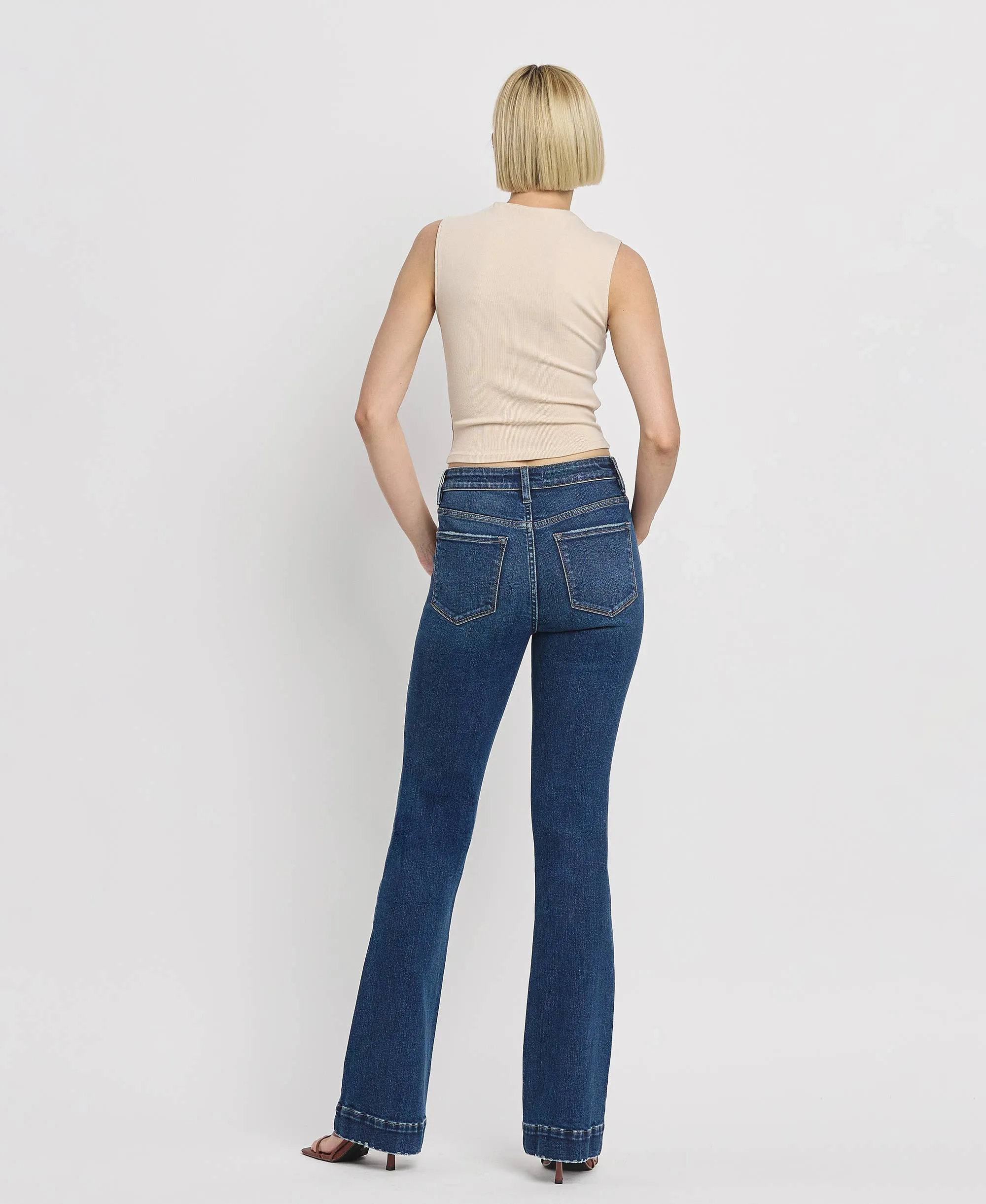 VERVET High Rise Trouser Hem Bootcut Jeans T6501