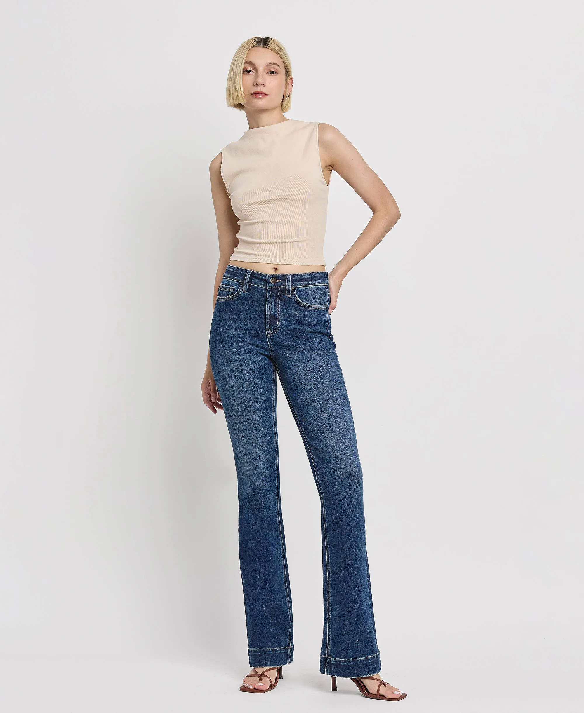 VERVET High Rise Trouser Hem Bootcut Jeans T6501