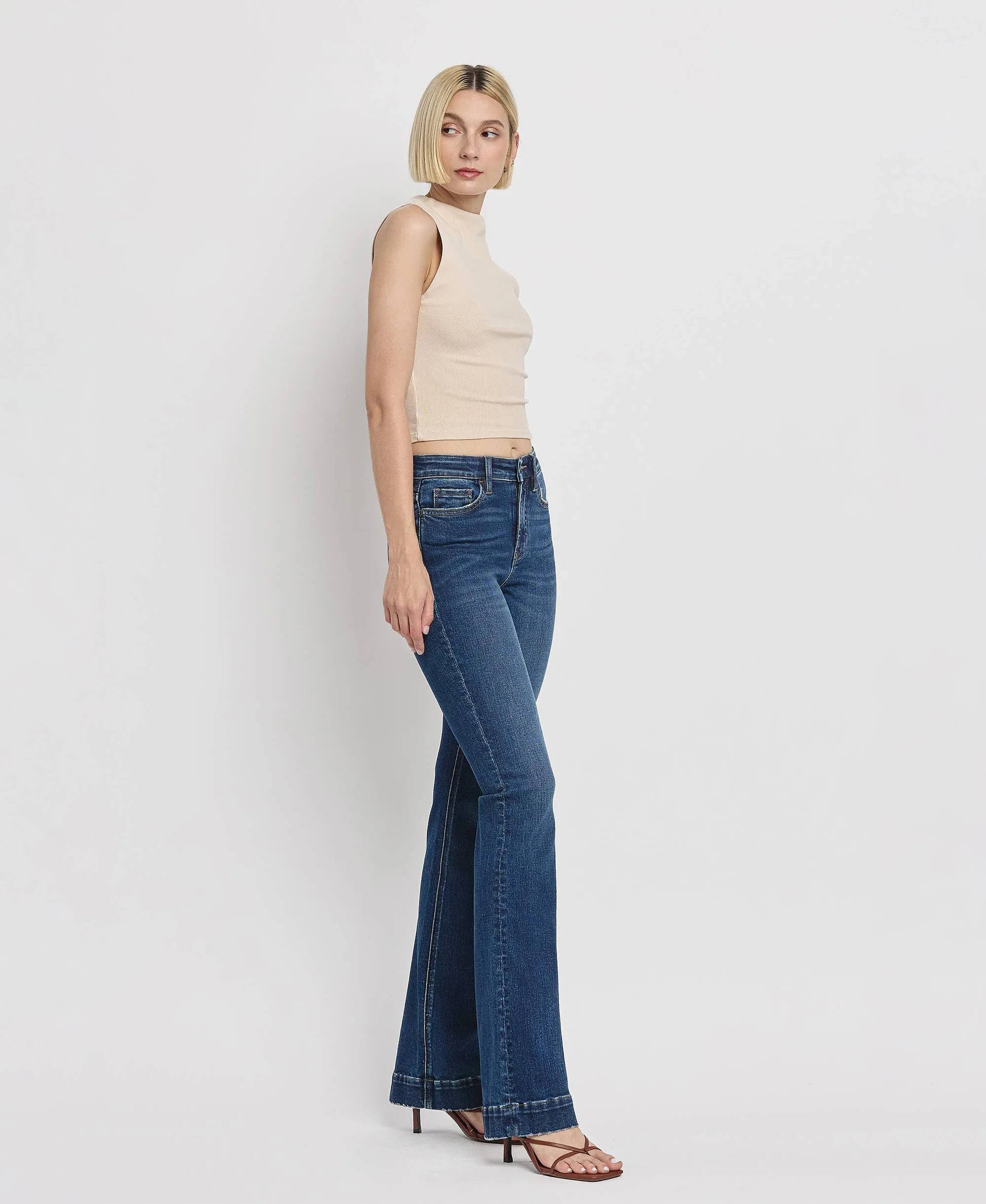 VERVET High Rise Trouser Hem Bootcut Jeans T6501