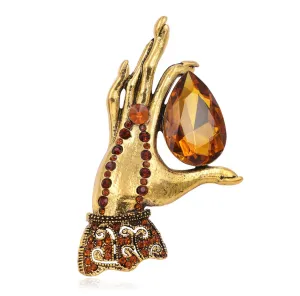 Victorian Hand Brooch
