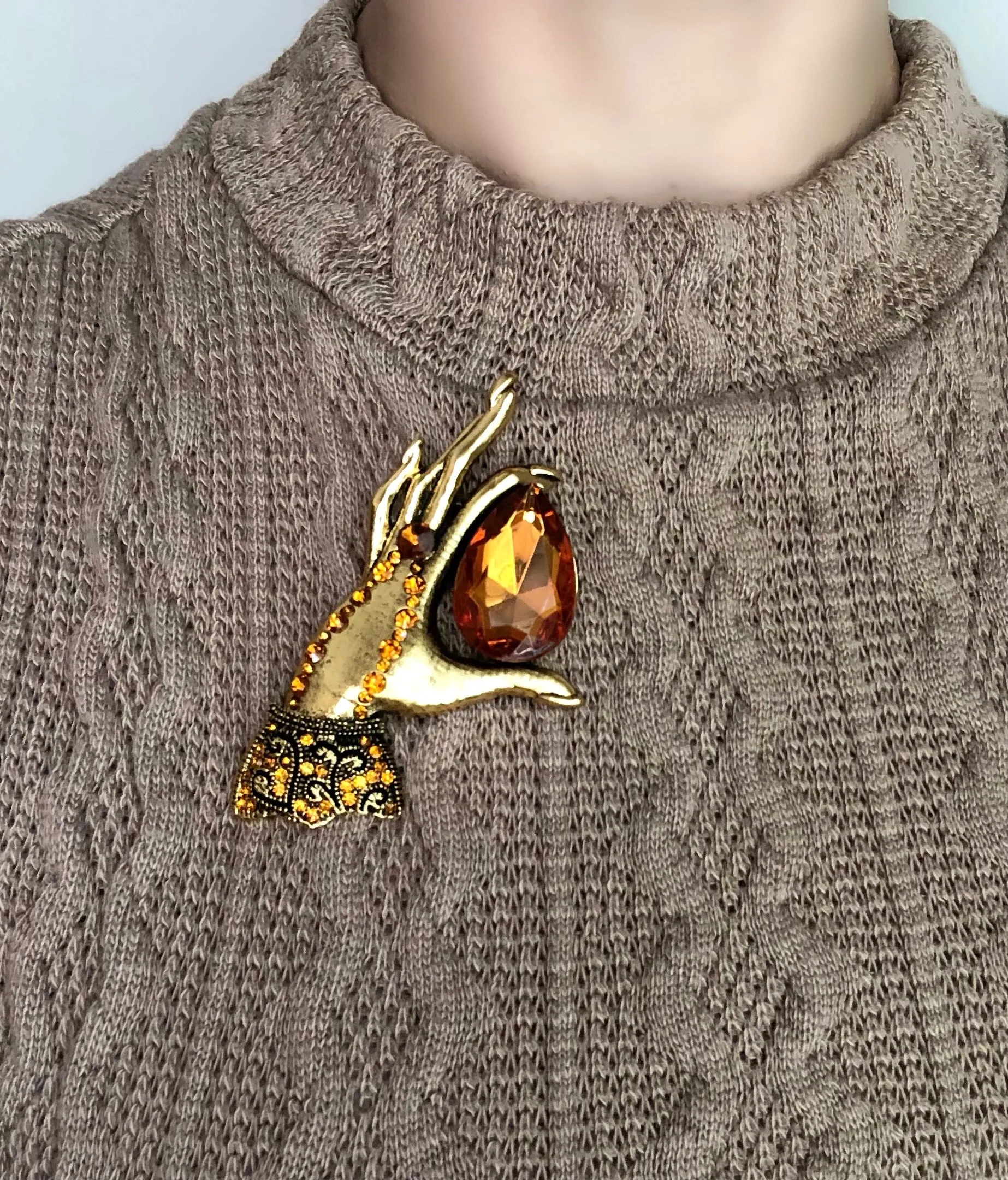 Victorian Hand Brooch