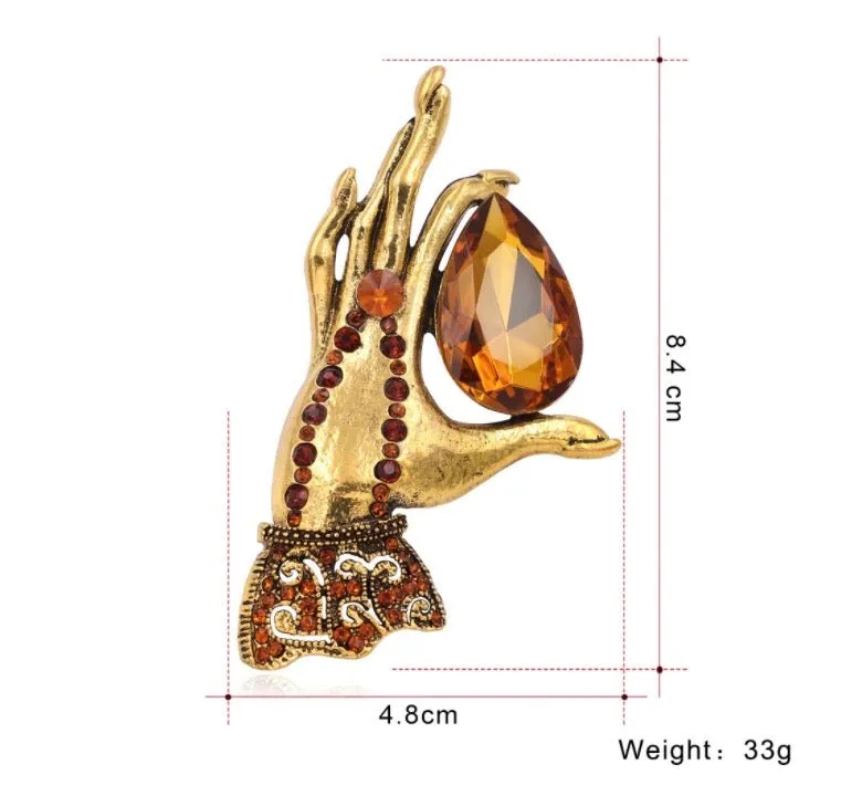 Victorian Hand Brooch
