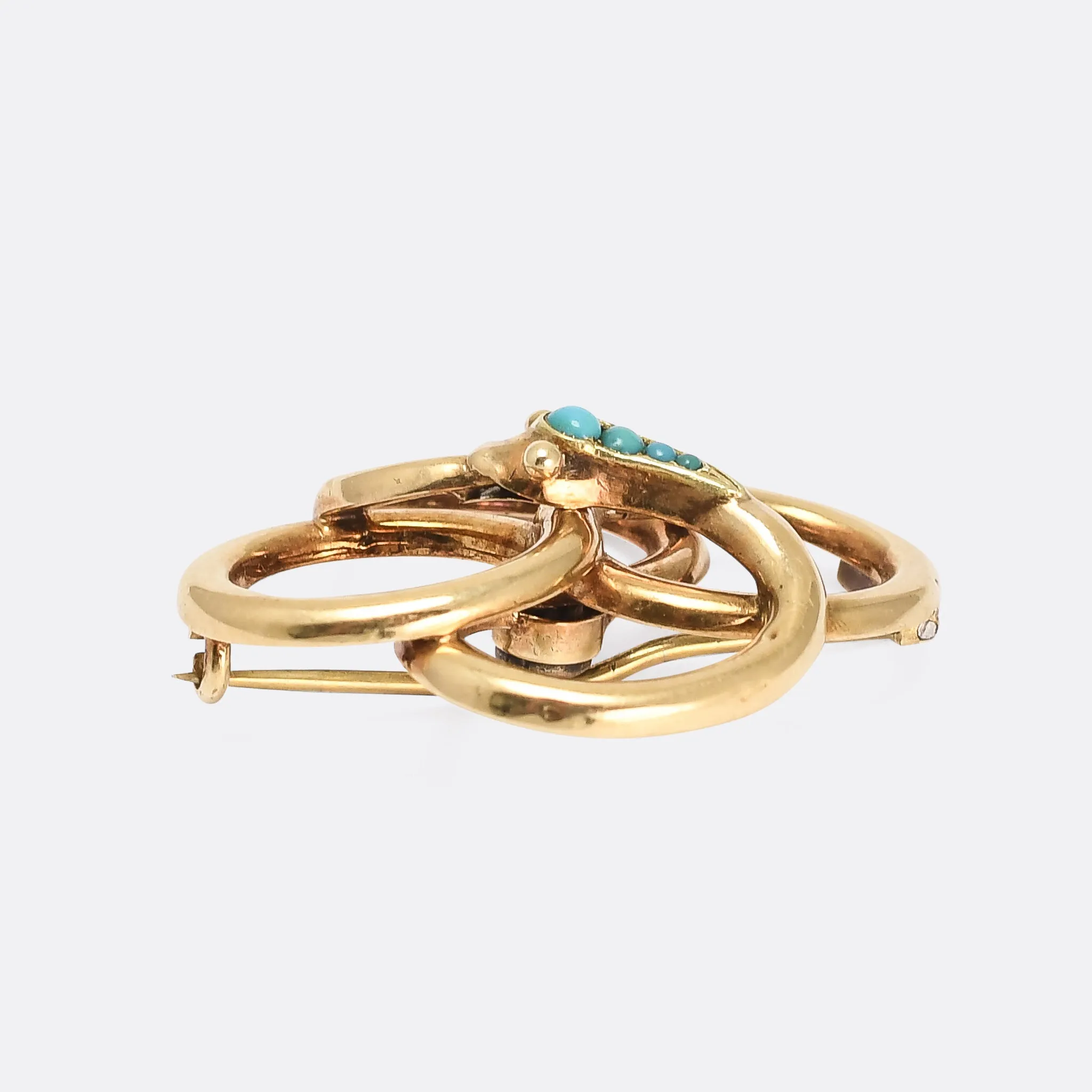 Victorian Turquoise Serpent Ouroboros Brooch