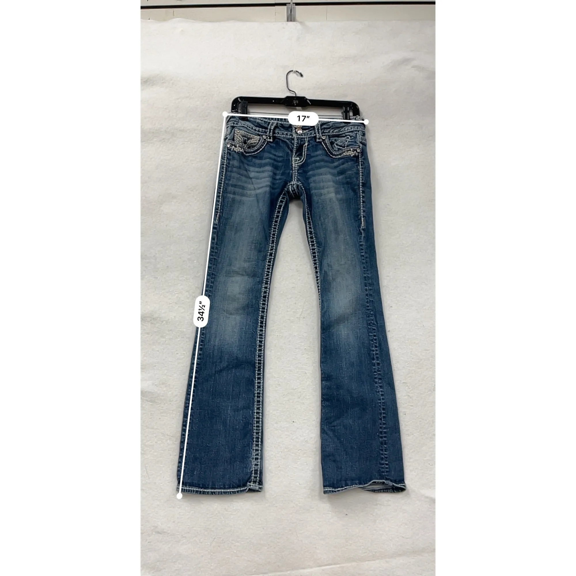 Vigoss Womens Blue Bootcut Denim Jeans Size 1/2 #8259