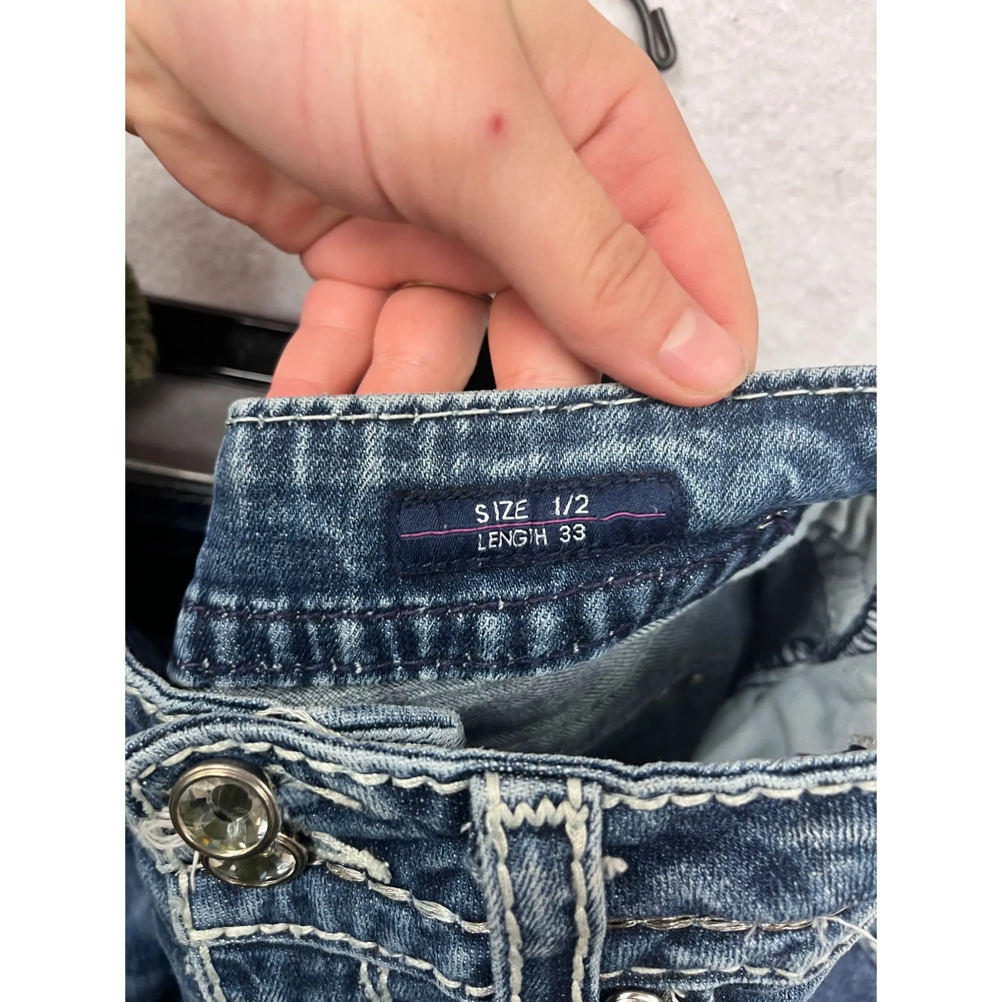 Vigoss Womens Blue Bootcut Denim Jeans Size 1/2 #8259