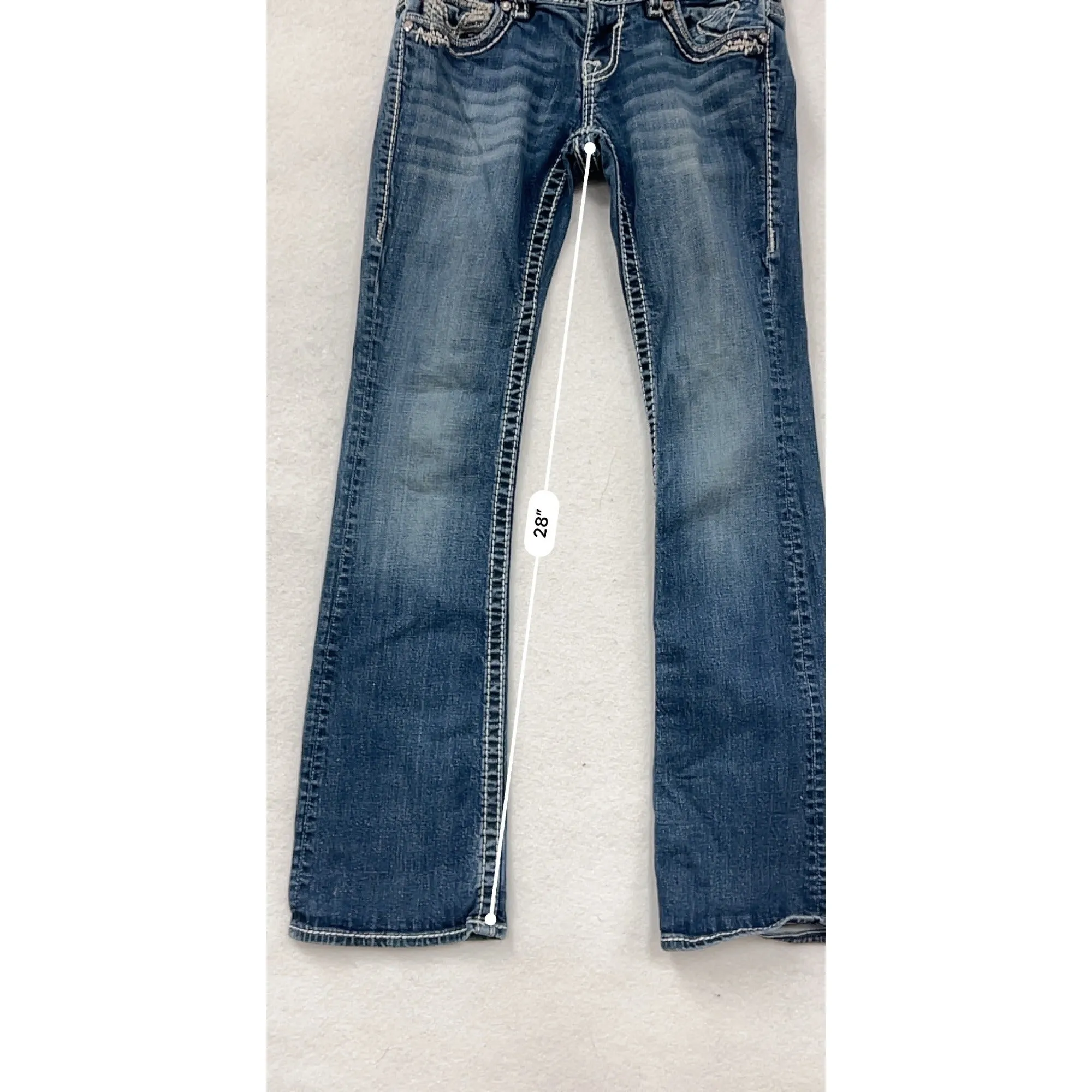 Vigoss Womens Blue Bootcut Denim Jeans Size 1/2 #8259