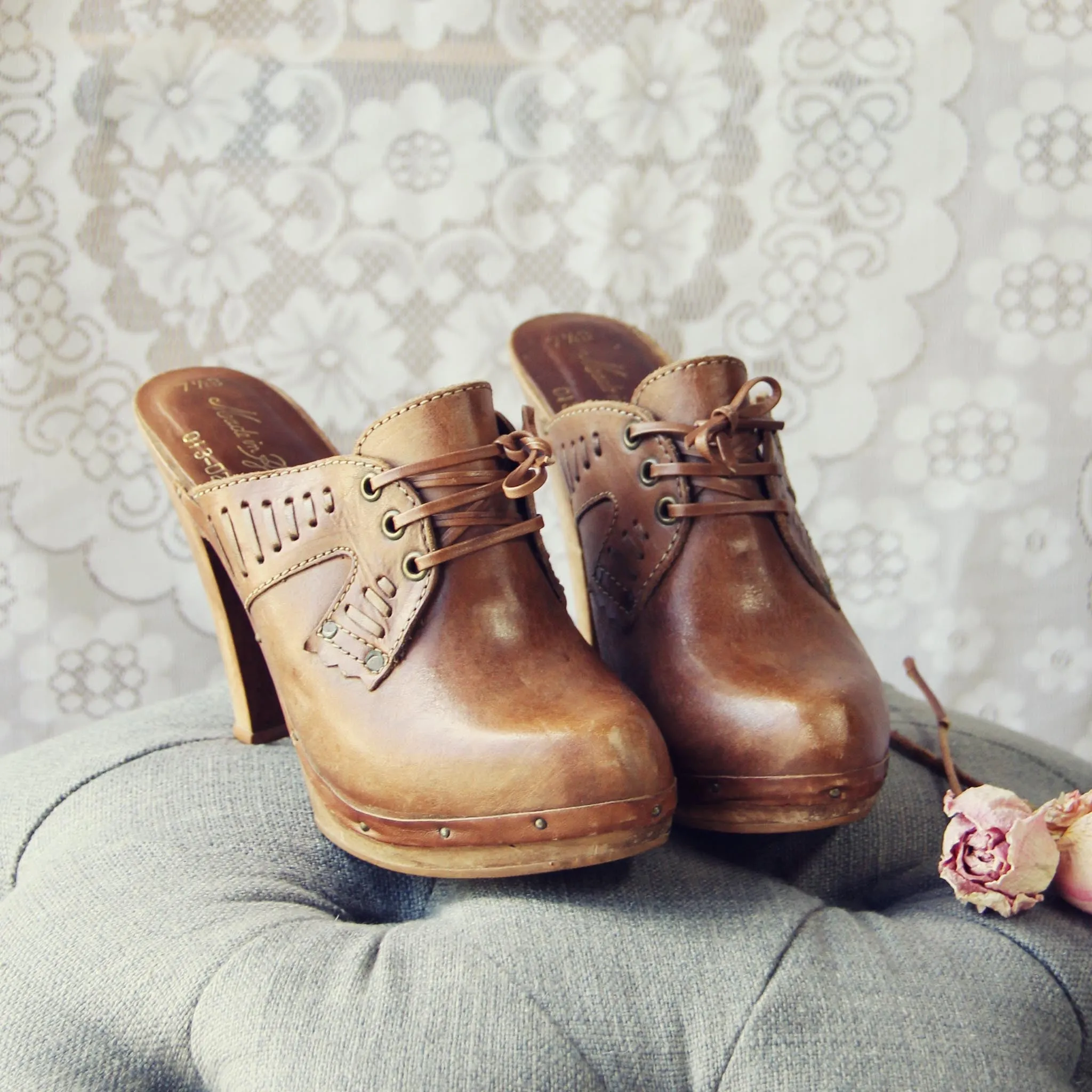 Vintage 70's Lace-up Platforms