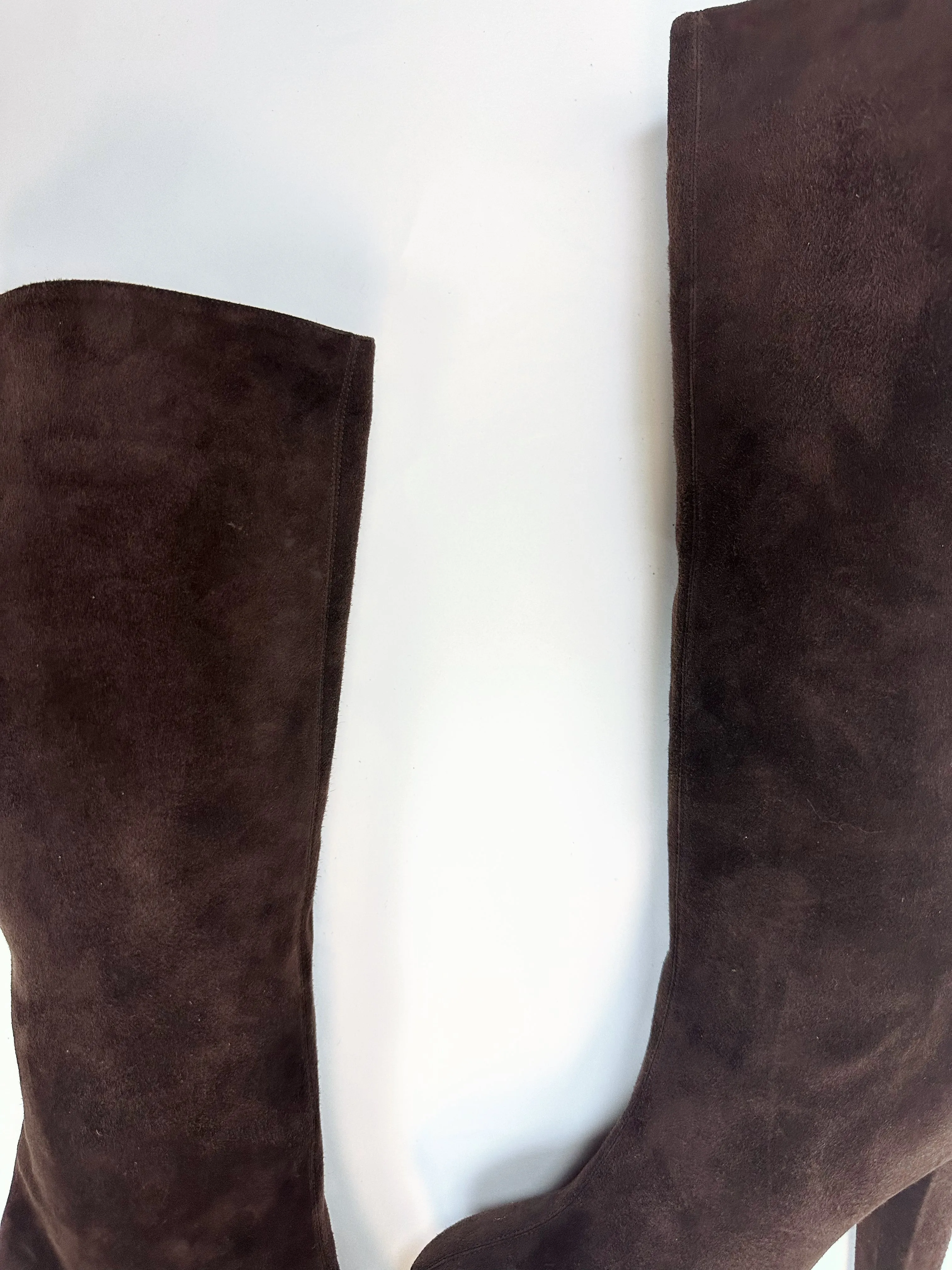 Vintage Brown Suede Knee High Boots