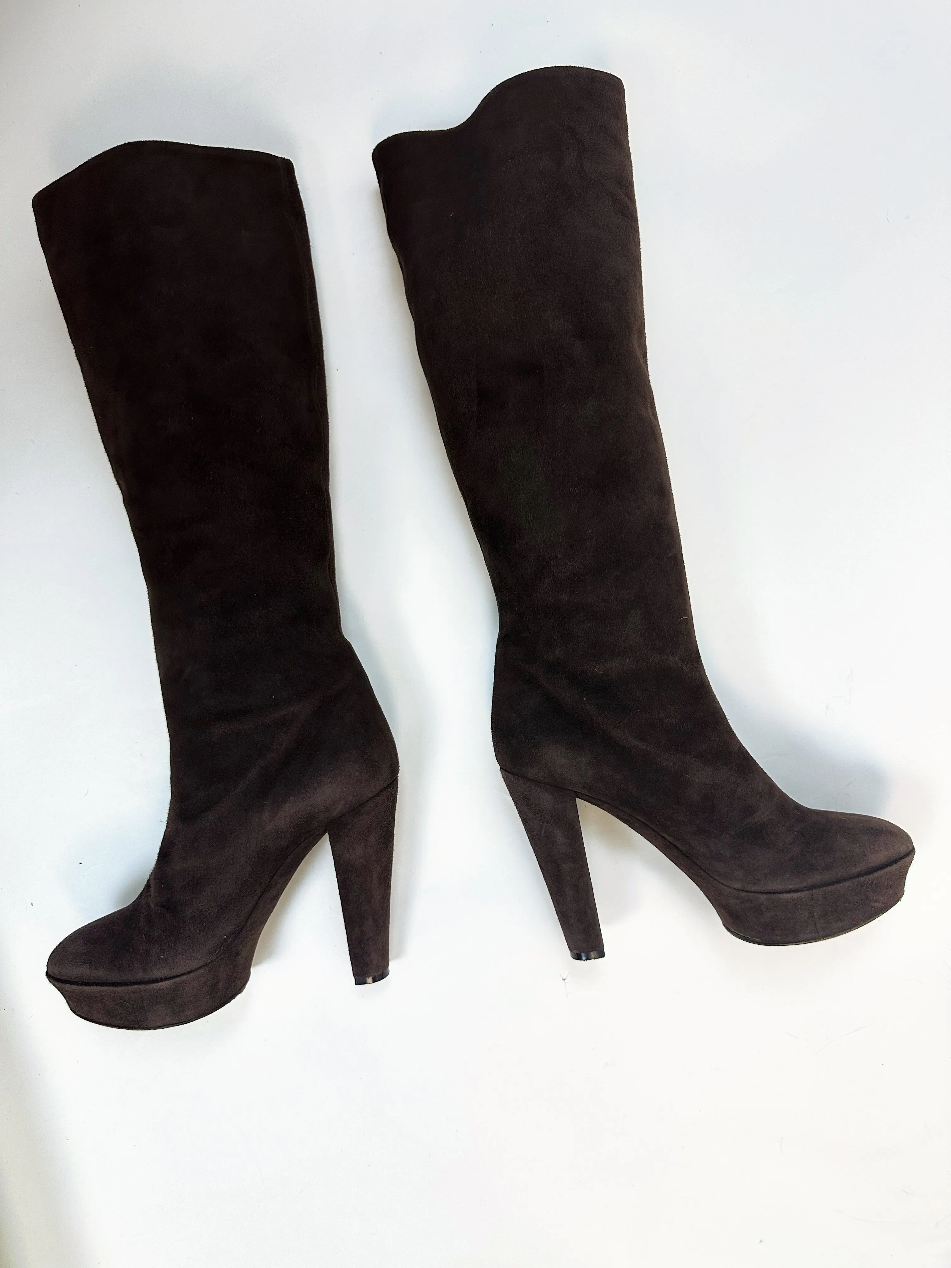 Vintage Brown Suede Knee High Boots