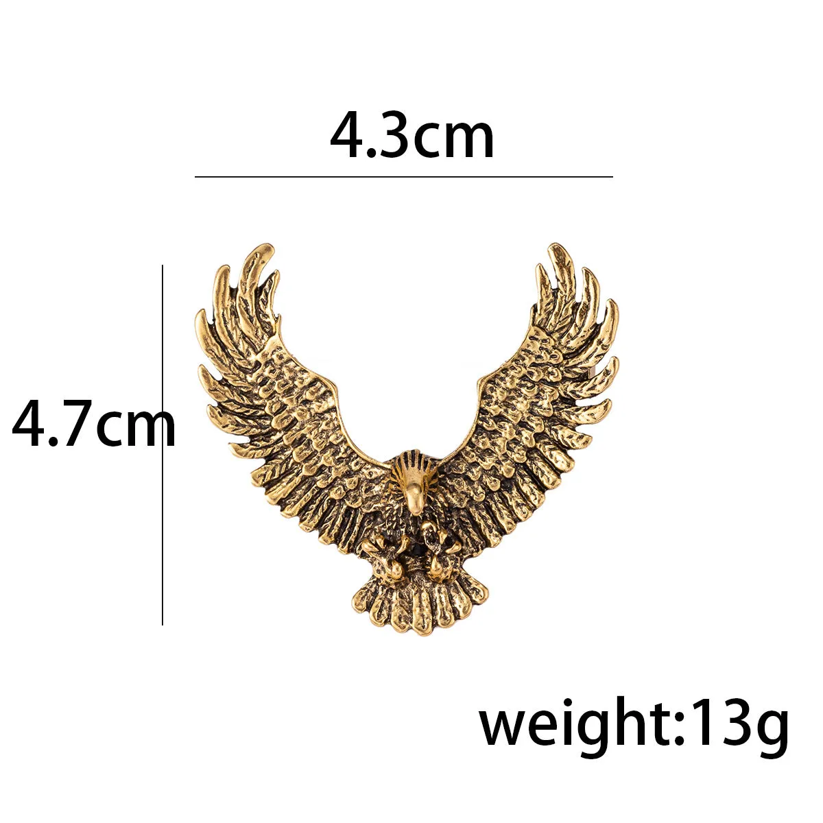 Vintage Gold Silver Retro Eagle Spread Wings Badge Brooch 3pcs