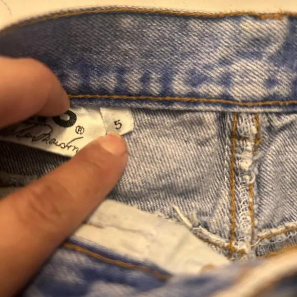 Vintage high waisted Denim Skirt bow detail