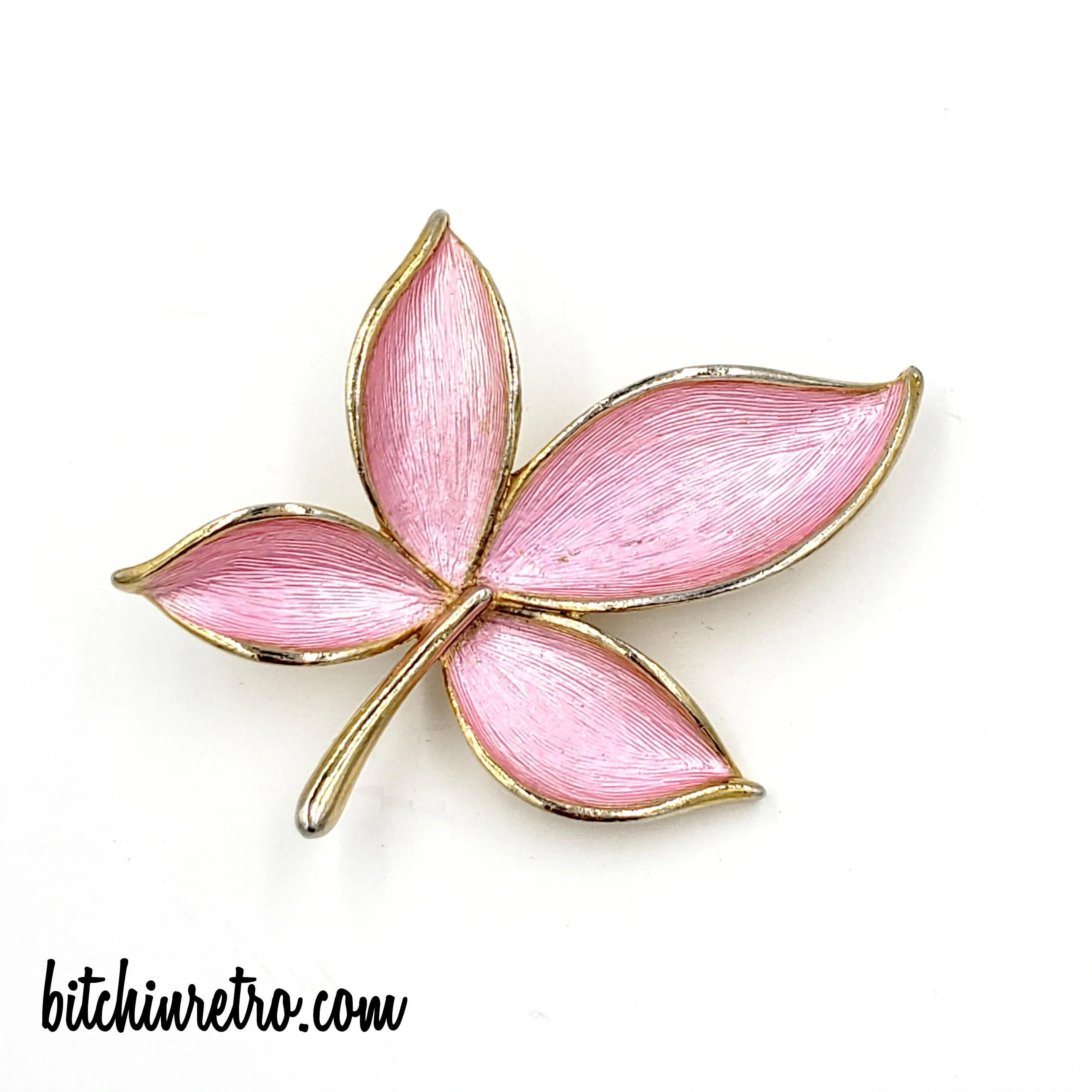 Vintage Hong Kong Necklace and Earring Set with JJ Pink Flower Brooch