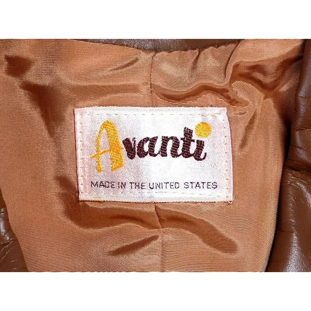 Vintage Ladies Trench Coat Leather Avanti 1970s Sz Small