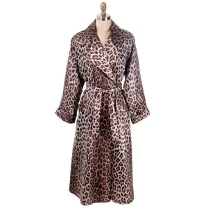 Vintage Leopard Printed Trench Coat  Count Romi 1970s M-L