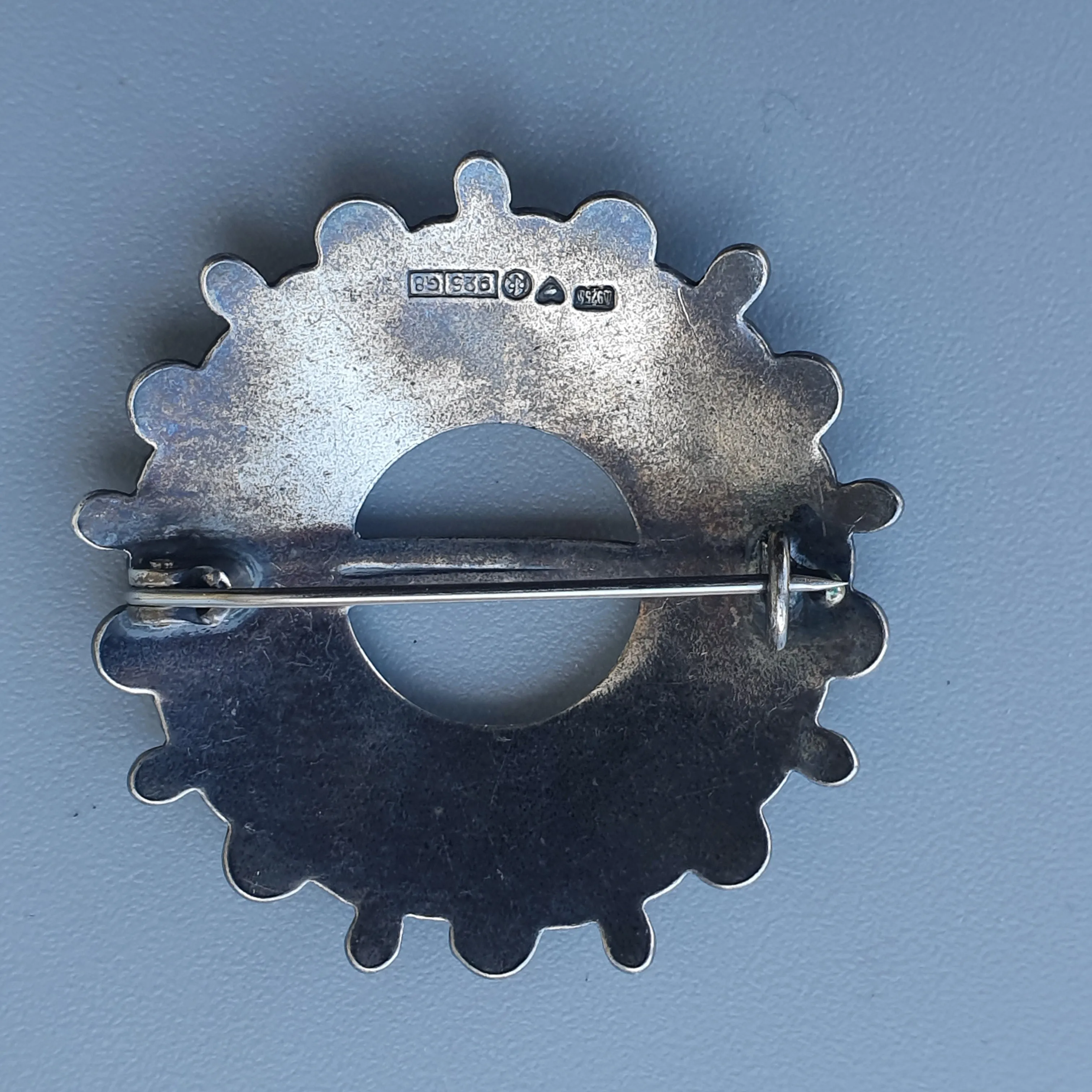 Vintage Loviisa Finnish Sterling Silver Brooch by Kalevala Koru - 18th Century Style 1984