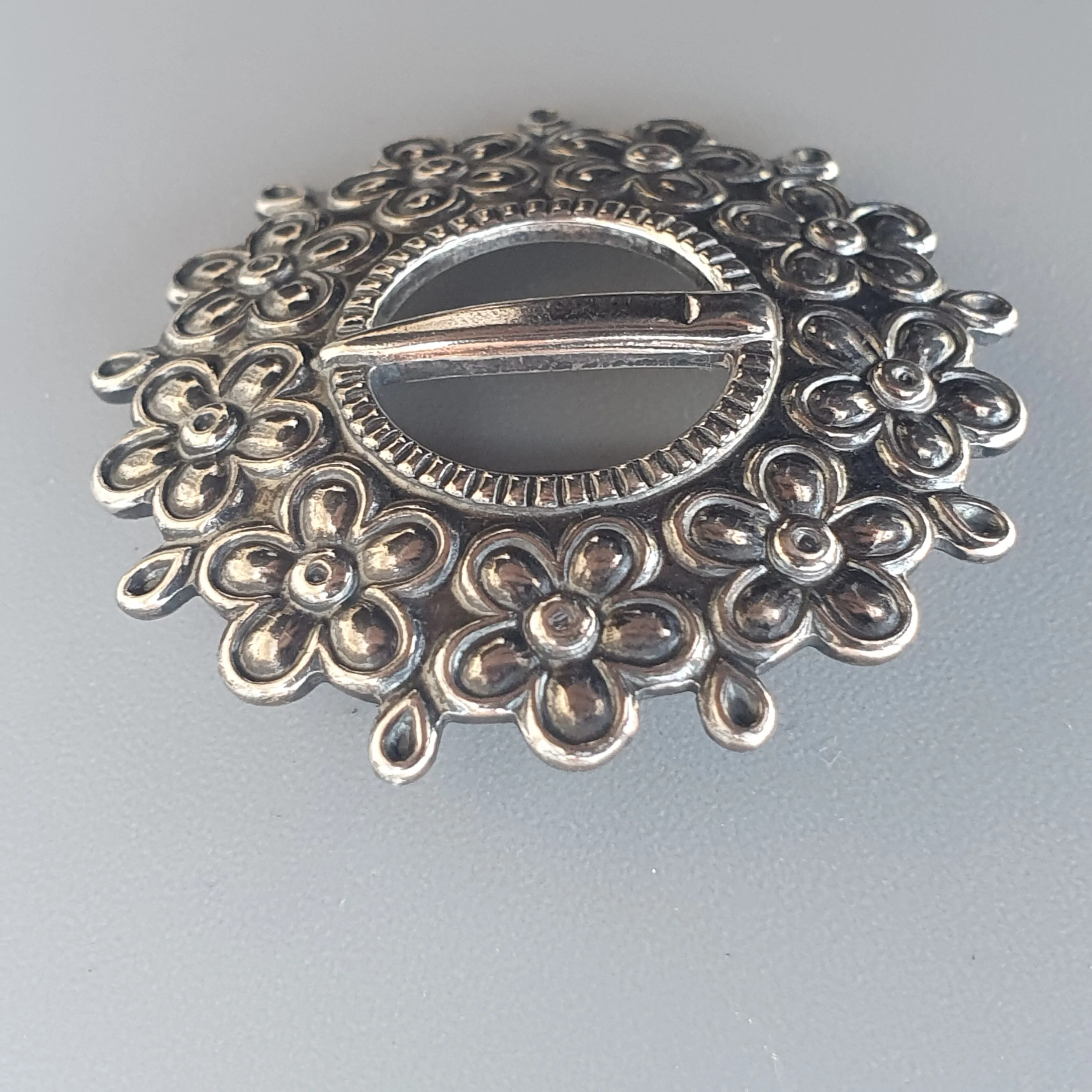 Vintage Loviisa Finnish Sterling Silver Brooch by Kalevala Koru - 18th Century Style 1984