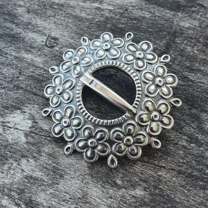 Vintage Loviisa Finnish Sterling Silver Brooch by Kalevala Koru - 18th Century Style 1984