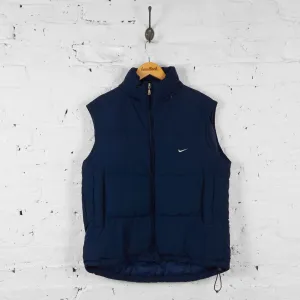 Vintage Nike Puffer Gilet - Navy - M