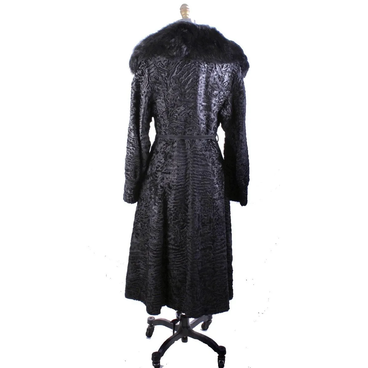 Vintage Pierre Balmain/Guy Bastid Astrakhan Womens M Trench Coat 1970s