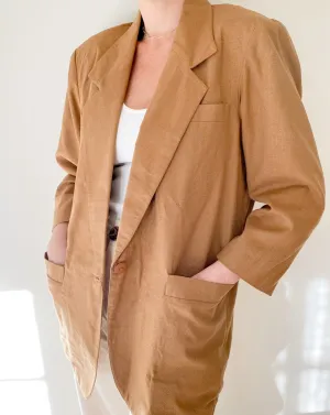 Vintage Silk Camel Blazer