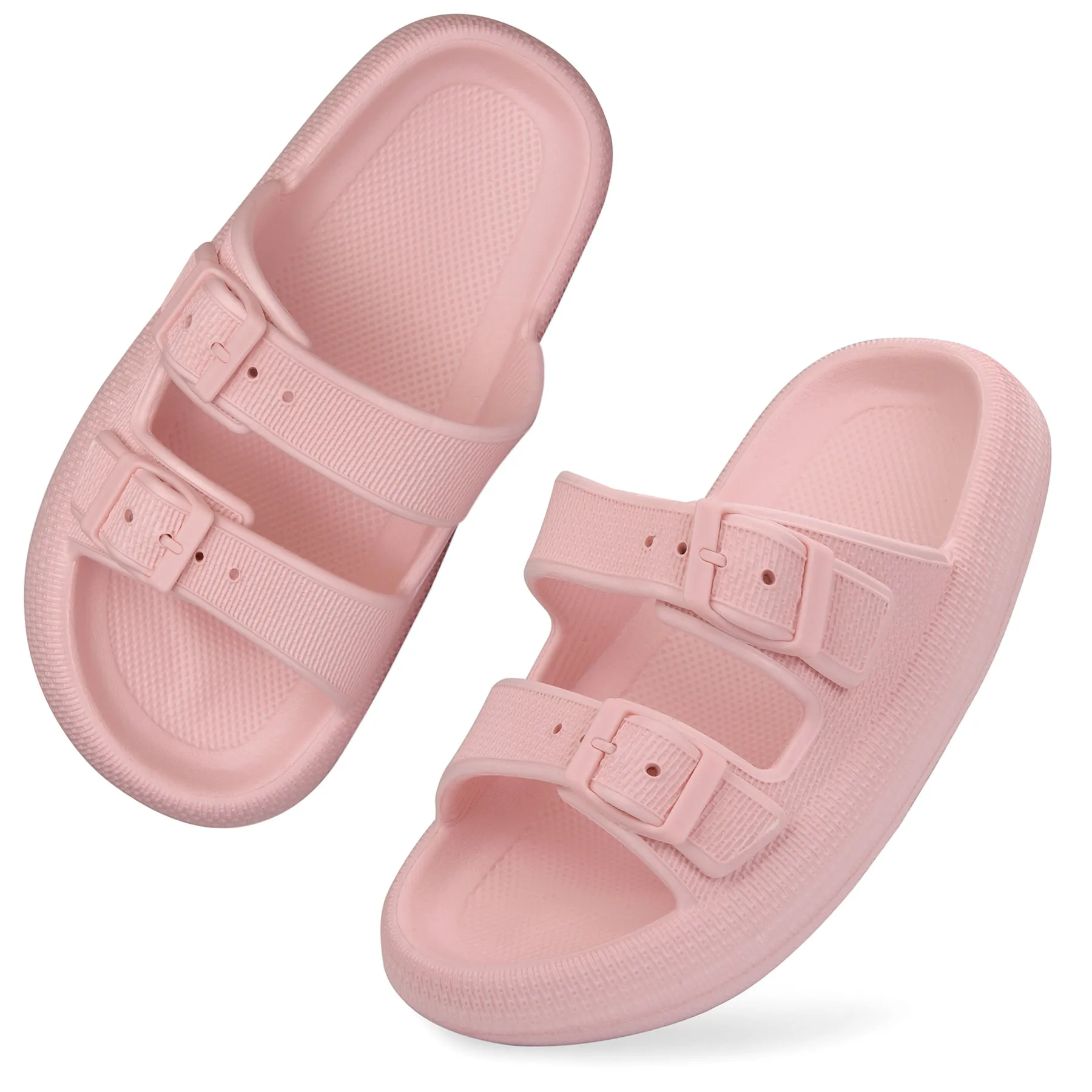 VONMAY Slides Sandals for Women and Men Sandals Soft Thick Sole Adjustable Pillow Sandals with Double Buckle