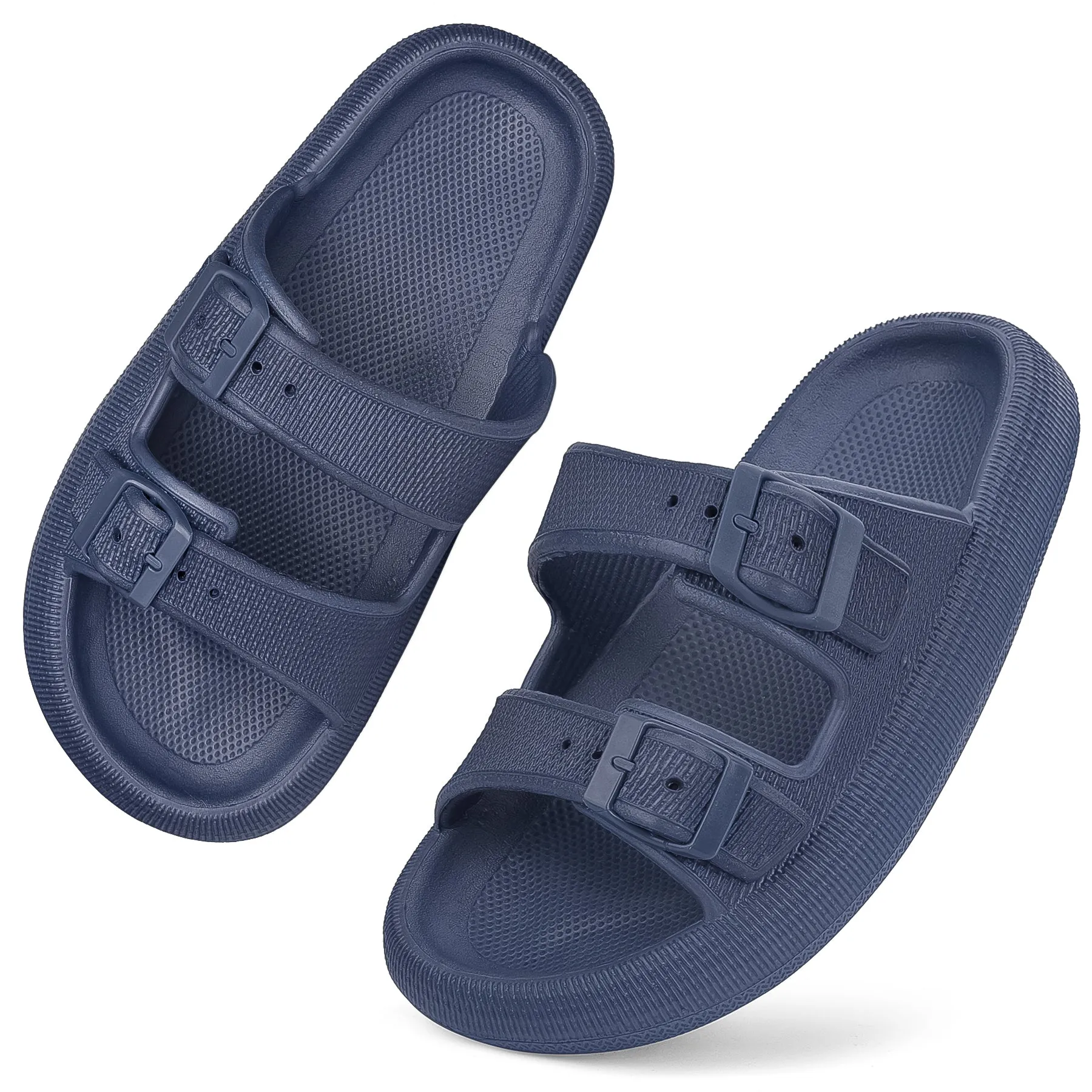 VONMAY Slides Sandals for Women and Men Sandals Soft Thick Sole Adjustable Pillow Sandals with Double Buckle