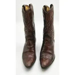 Vtg Acme Boys Size 4.5 Brown Leather Cowboy Boots