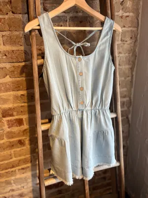 Washed Denim Romper