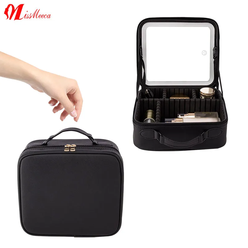 Waterproof Portable Travel Cosmetic Bags cosmetic makeup bags With Led Makeup Mirror