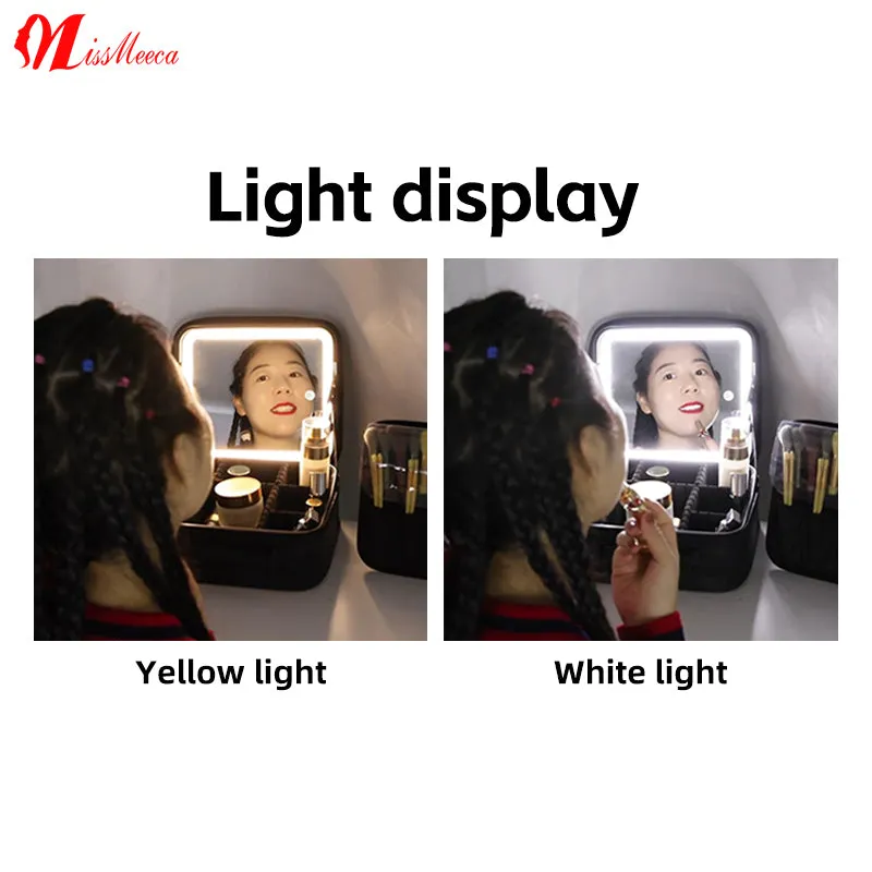 Waterproof Portable Travel Cosmetic Bags cosmetic makeup bags With Led Makeup Mirror
