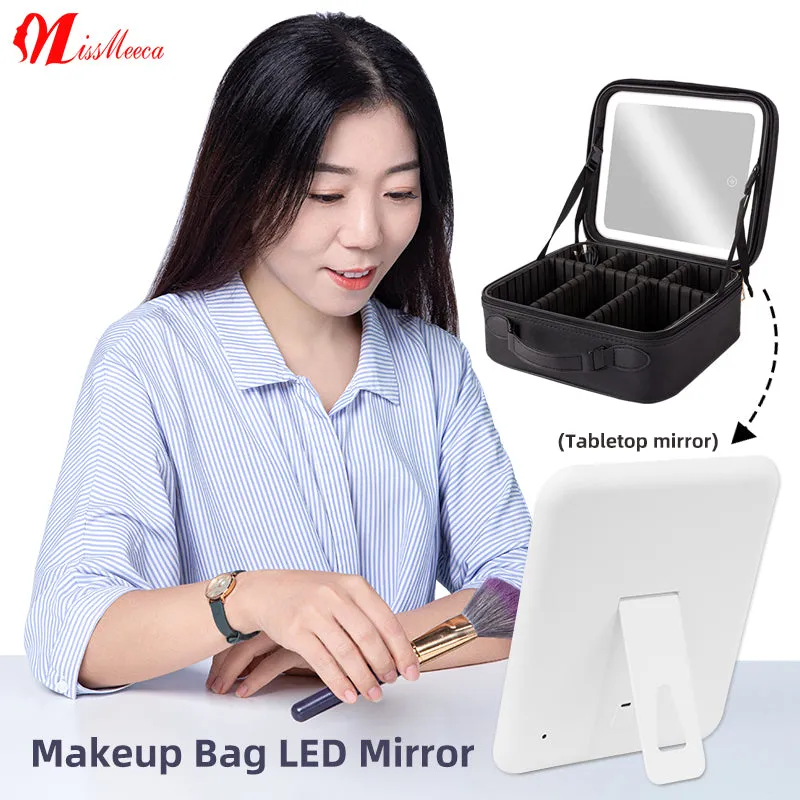 Waterproof Portable Travel Cosmetic Bags cosmetic makeup bags With Led Makeup Mirror
