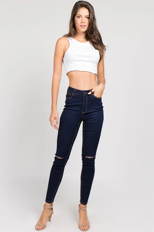 WEST COAST DISTRESSED SKINNY JEANS