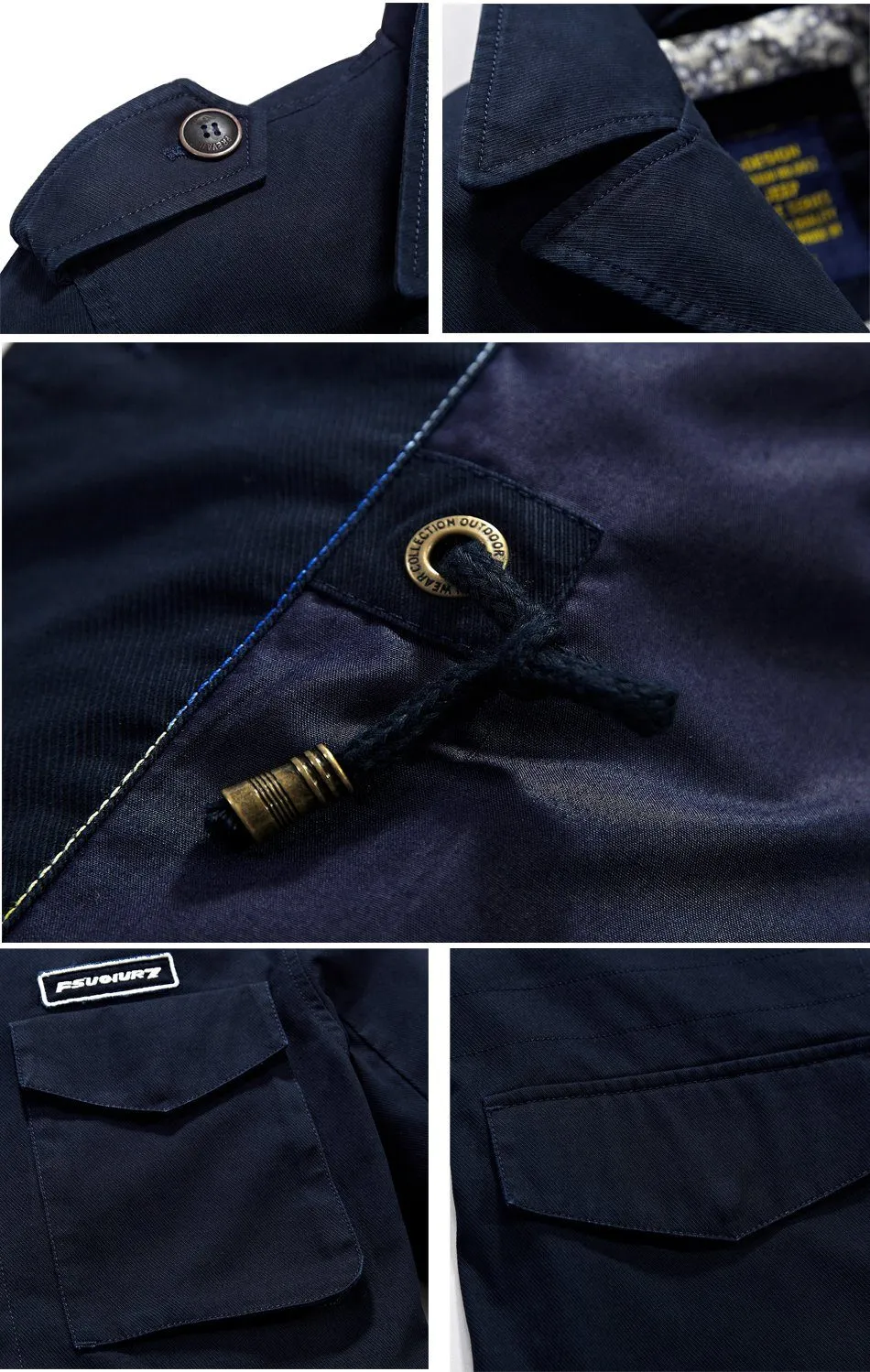 West Louis™ Long Section Fashion Trench Coat