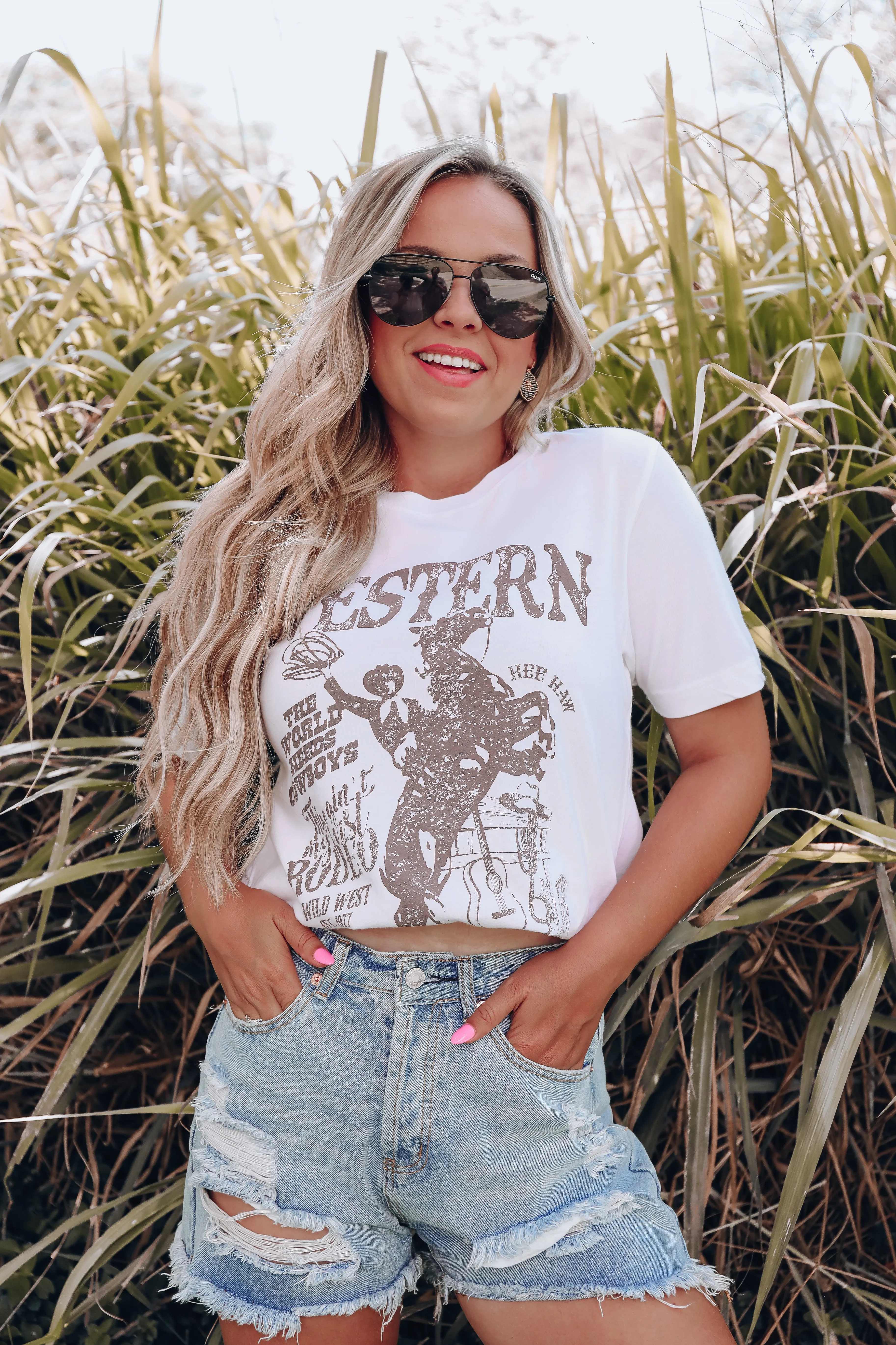 Western Vibes Graphic Tee - White