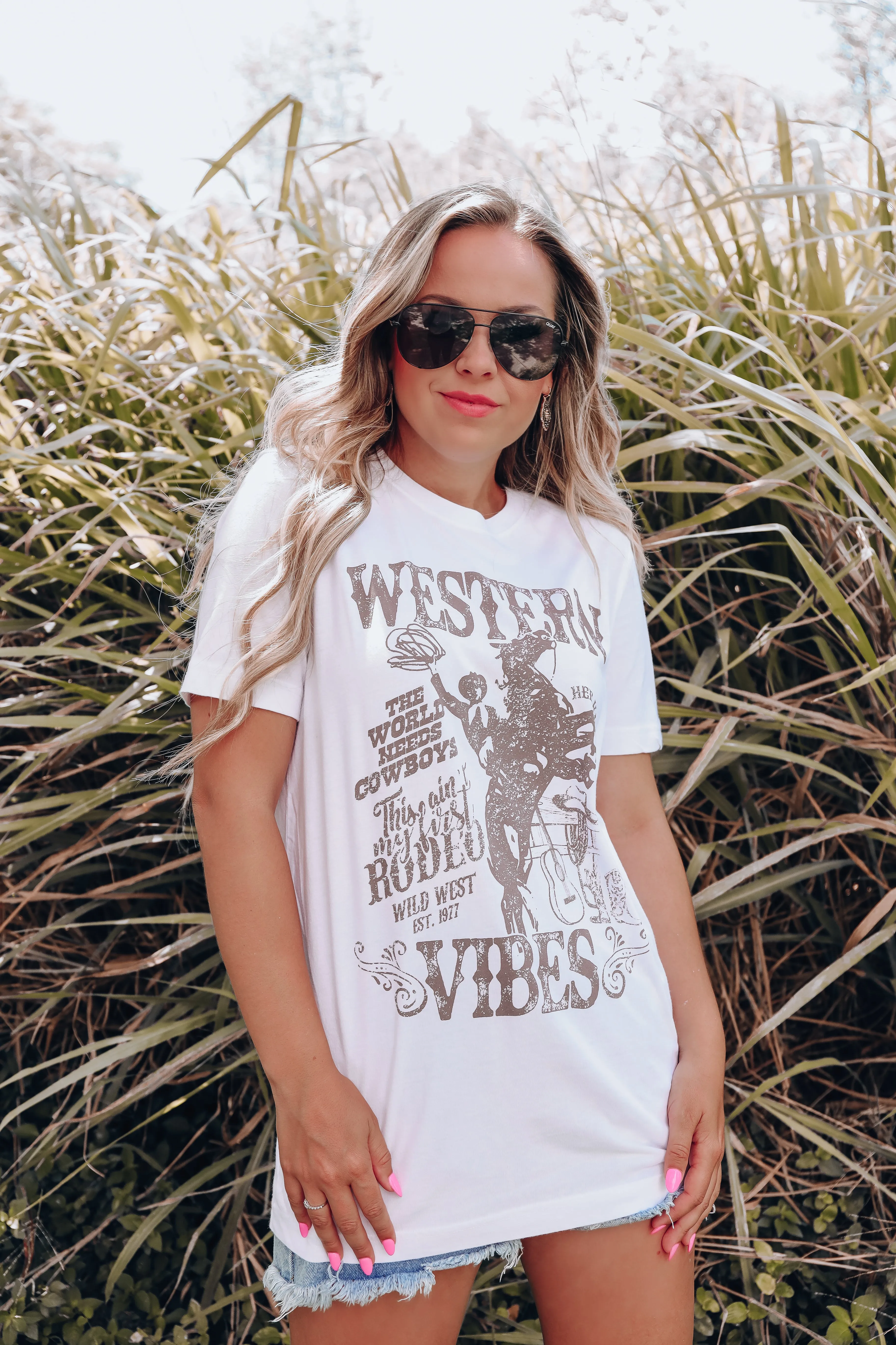Western Vibes Graphic Tee - White