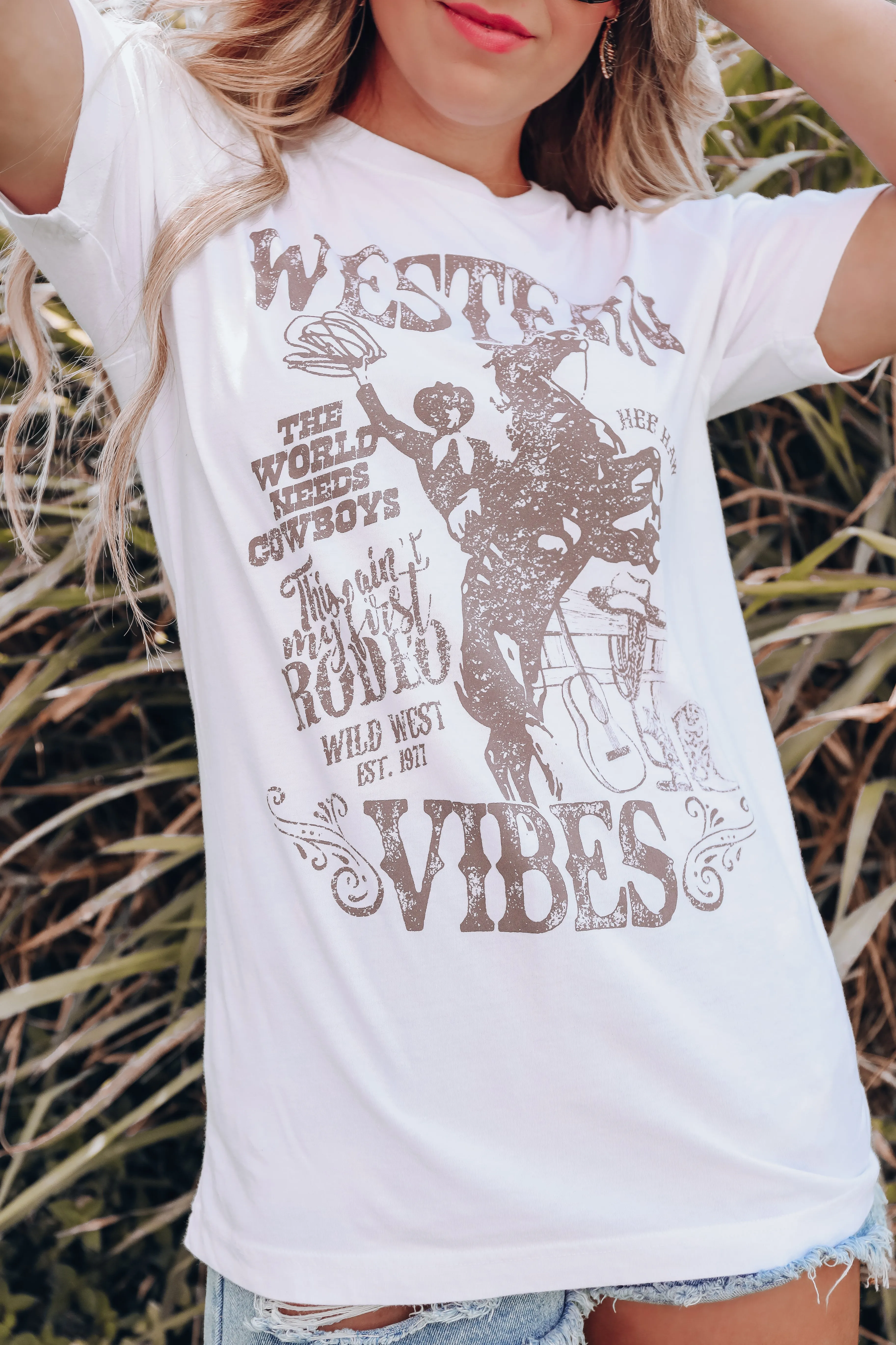 Western Vibes Graphic Tee - White