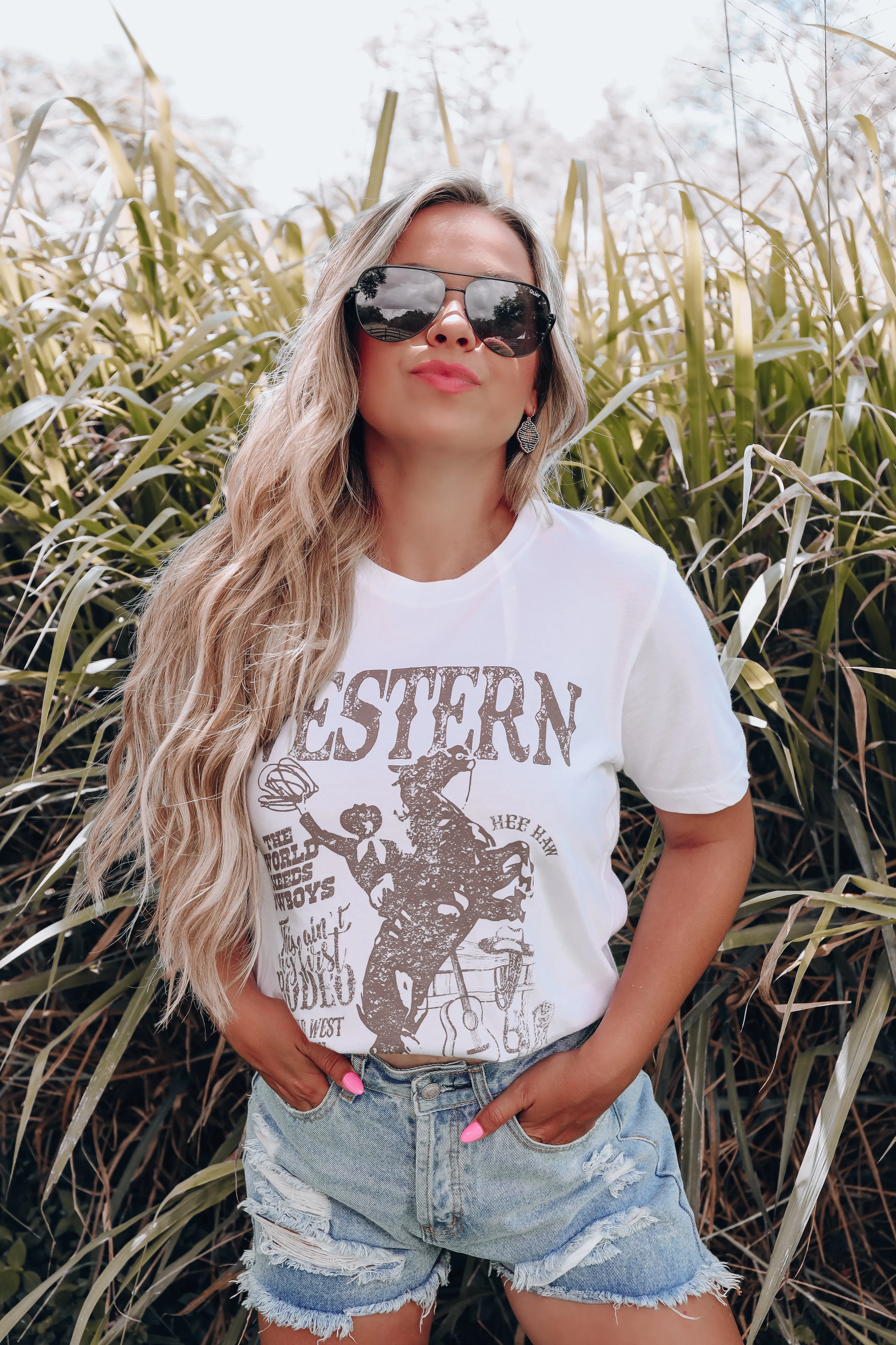 Western Vibes Graphic Tee - White