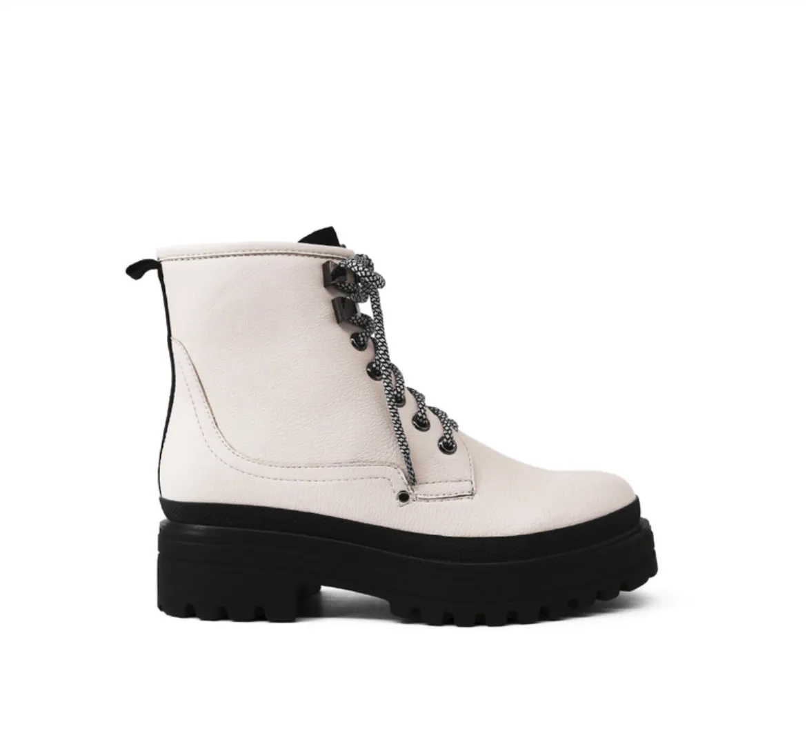 White Combat Boots