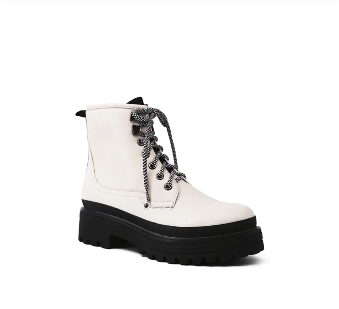 White Combat Boots