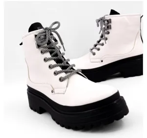 White Combat Boots