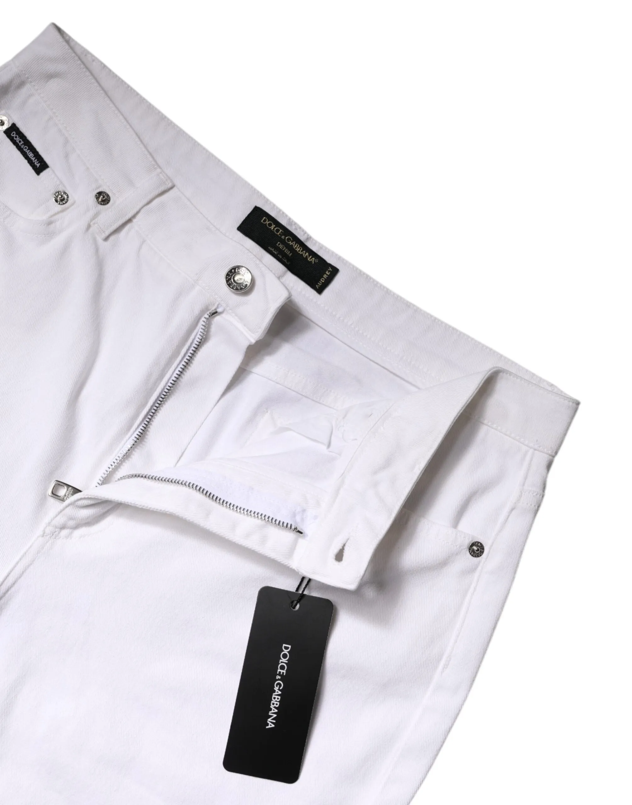 White Cotton Mid Waist Skinny Denim Jeans