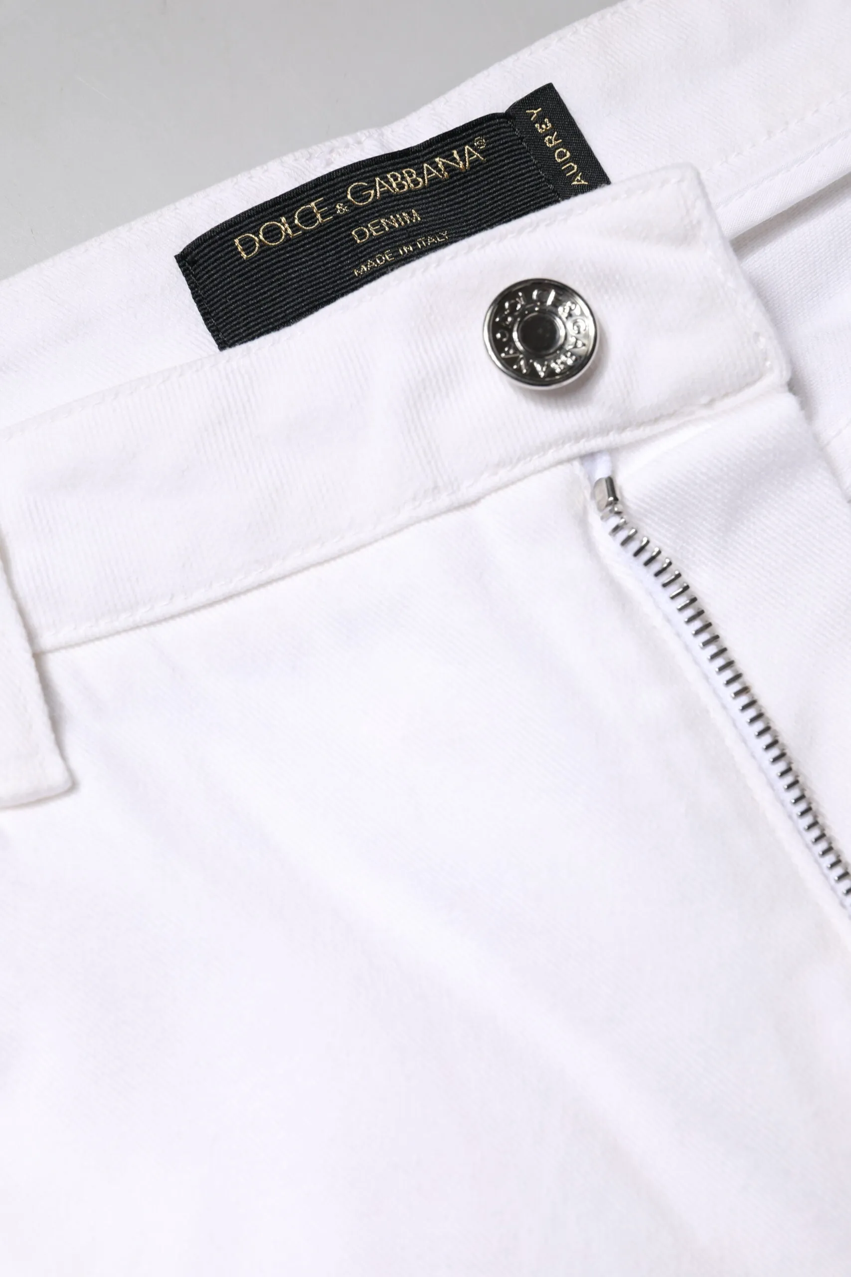 White Cotton Mid Waist Skinny Denim Jeans