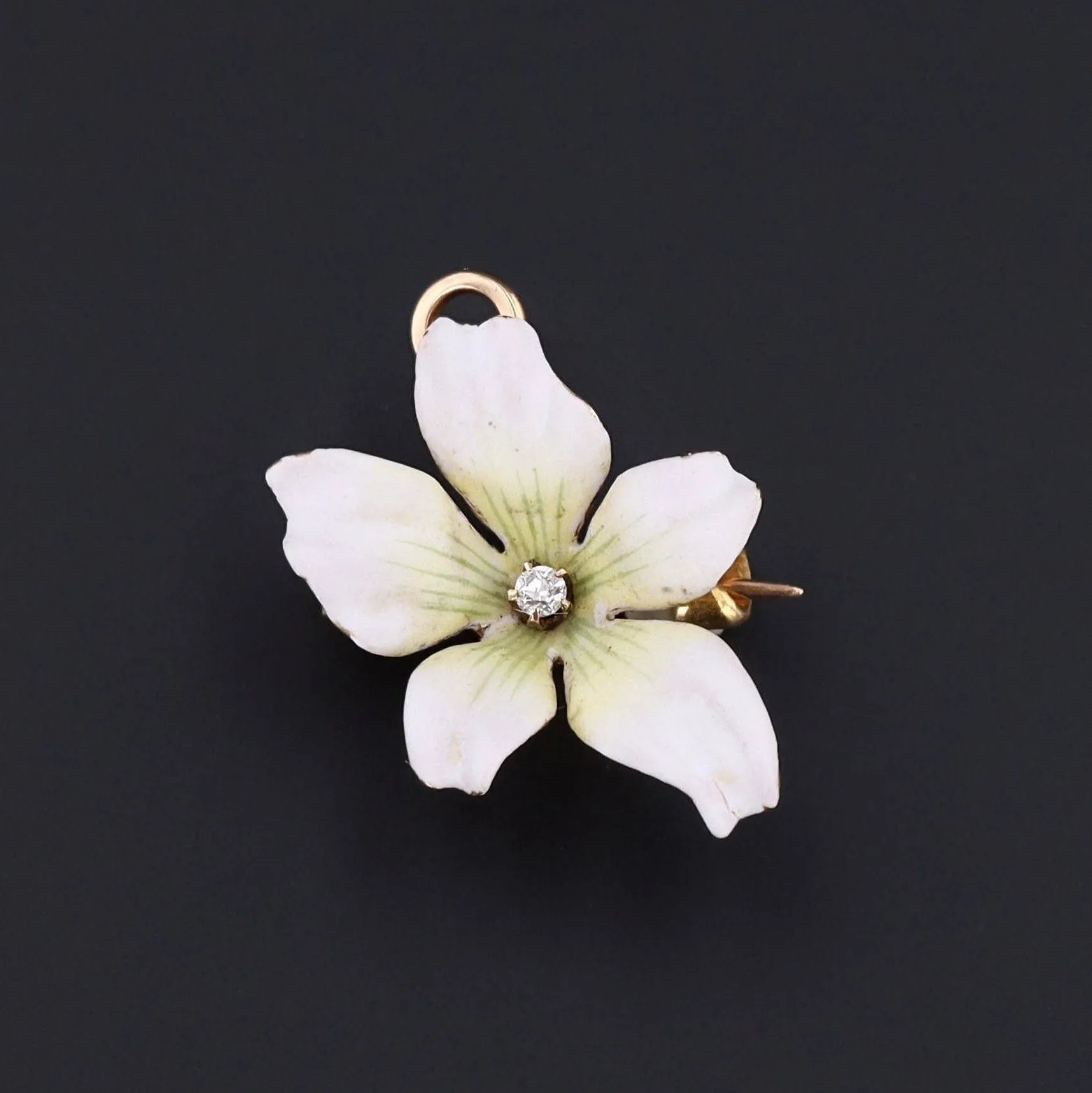 White Violet Flower Brooch | Vintage Flower Brooch